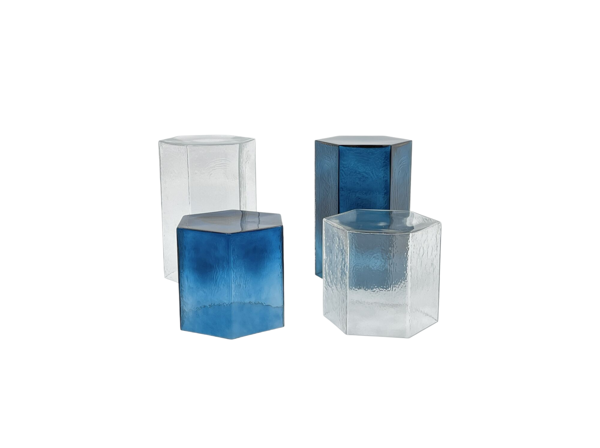 CJ-297 Ice Blue Sofa Hexagonal Side Table