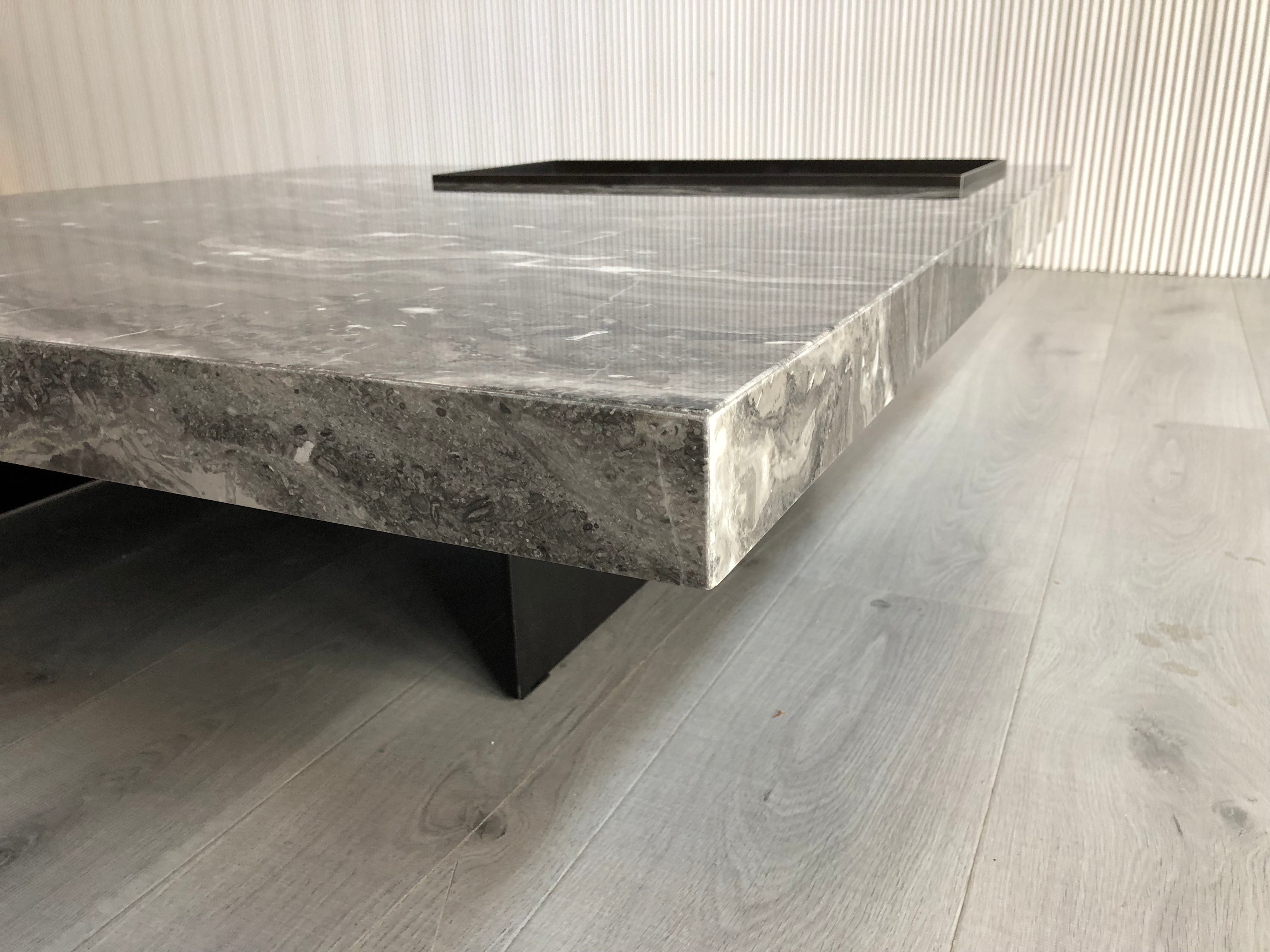 CJ-443 Marble Solid Wood Storable Coffee Table