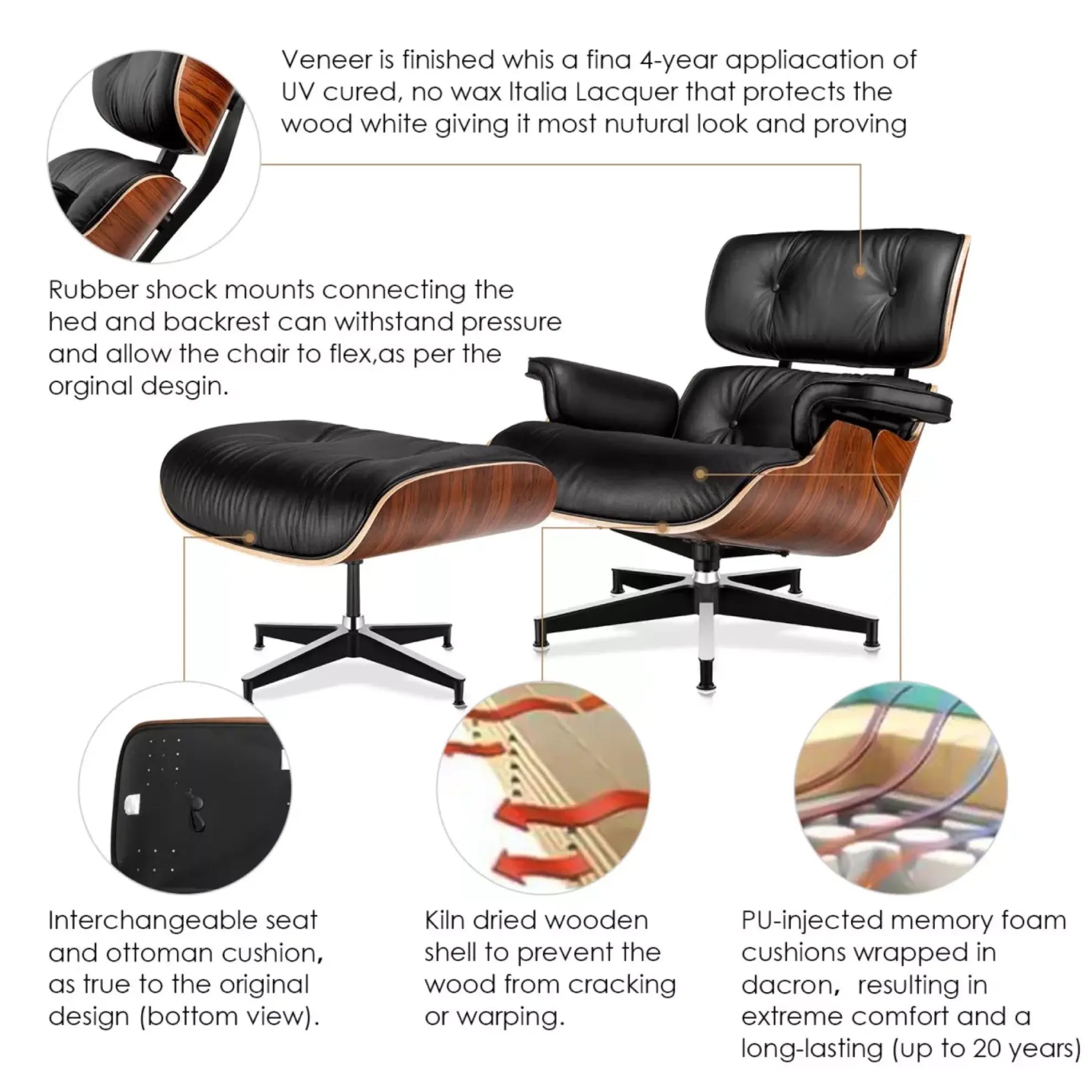 ChiuChiu Furniture Eames Chair XL-LUXURY LOUNGE CHAIR chiuchiufurniture