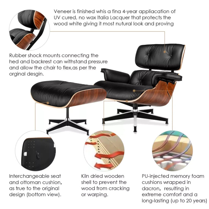 ChiuChiu Furniture Eames Chair XL-LUXURY LOUNGE CHAIR chiuchiufurniture