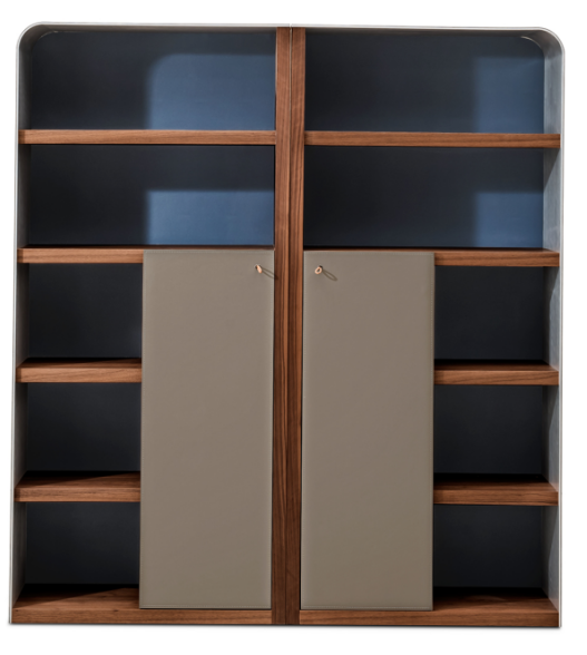 SJ-1003 Minimalism Bookcase desk saddle leather