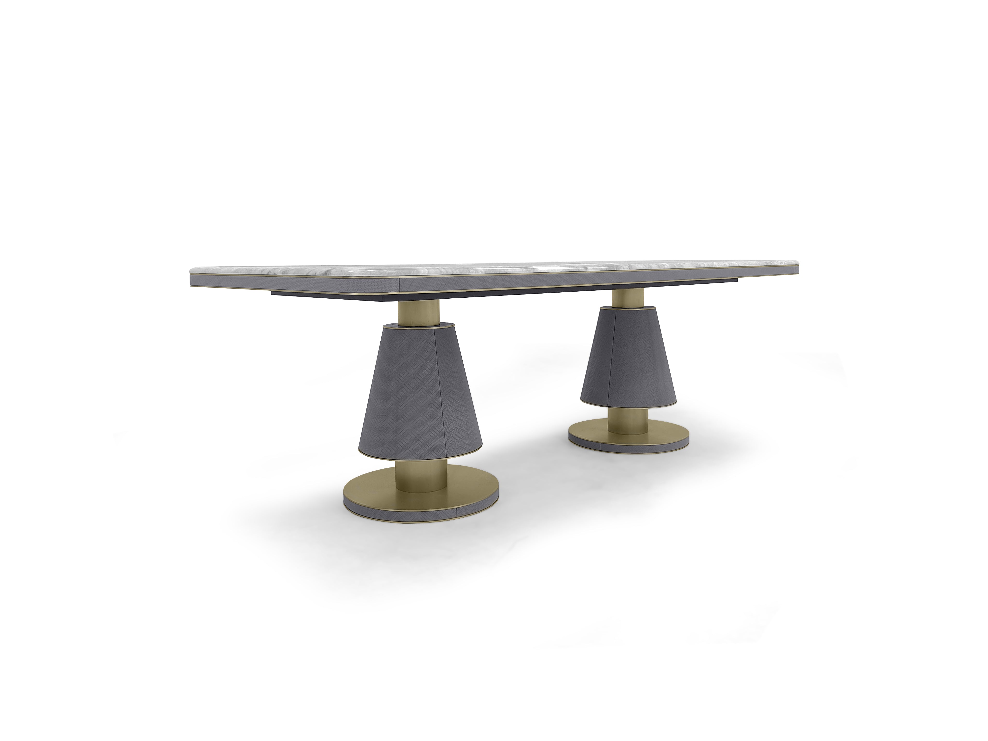 DA3-069-1  Long Dining Table luxury stone dining table - Chiuchiufurniture