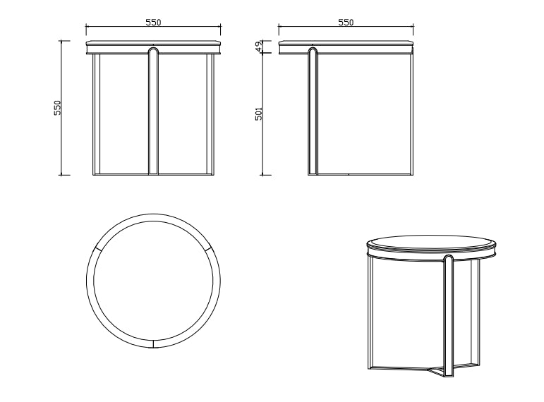 DC-057-3 DC-057-4 corner table Coffee Table - Chiuchiufurniture