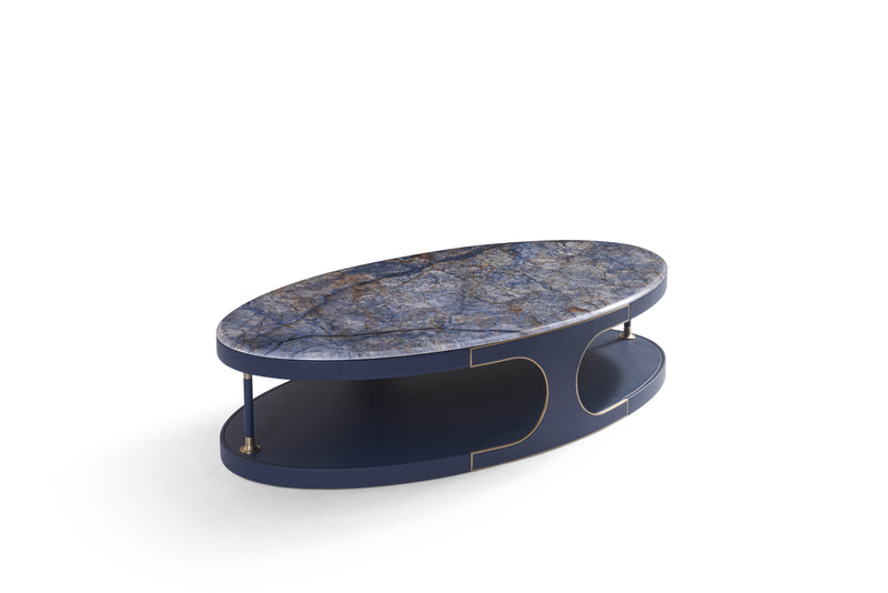 Light Luxury Modern Marble Hollow Oval DC3-018-1 Coffee Table DD