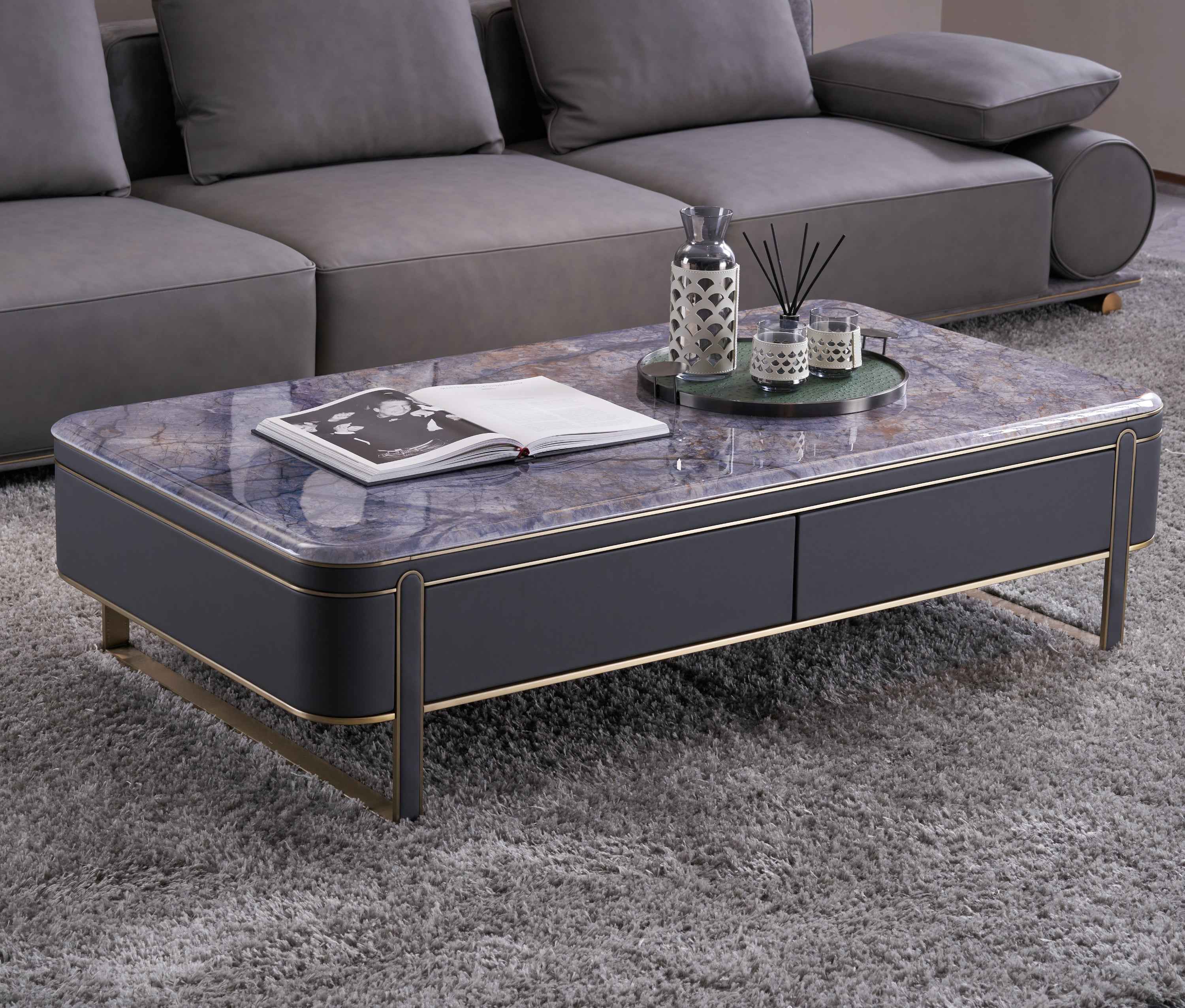 Modern Fashion Square Luxury Stone DC3-057-1 Tea Table