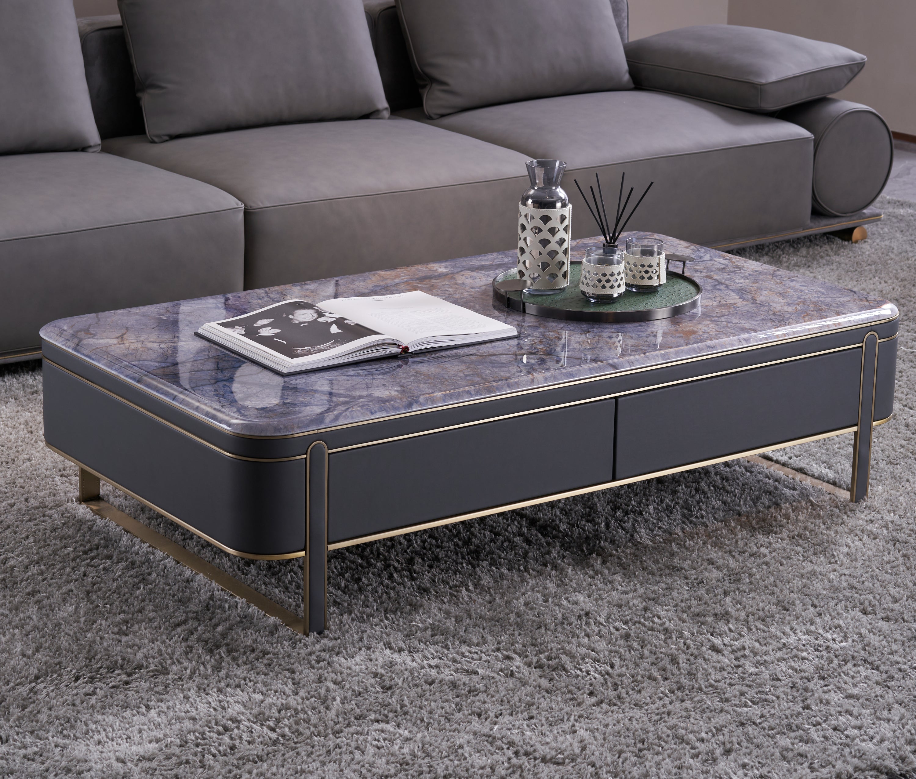 Modern Fashion Square Luxury Stone DC3-057-1  Tea Table DD