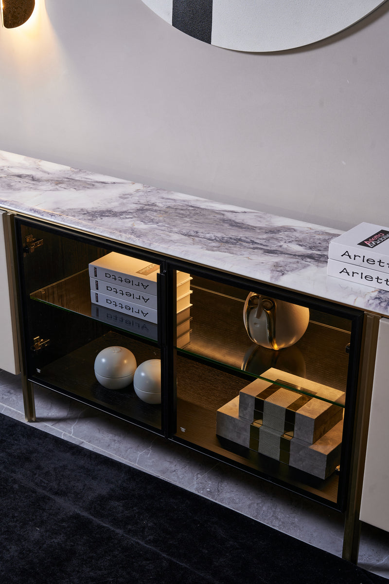 Italian Minimalist Marble DH-060-2 Floor Cabinet