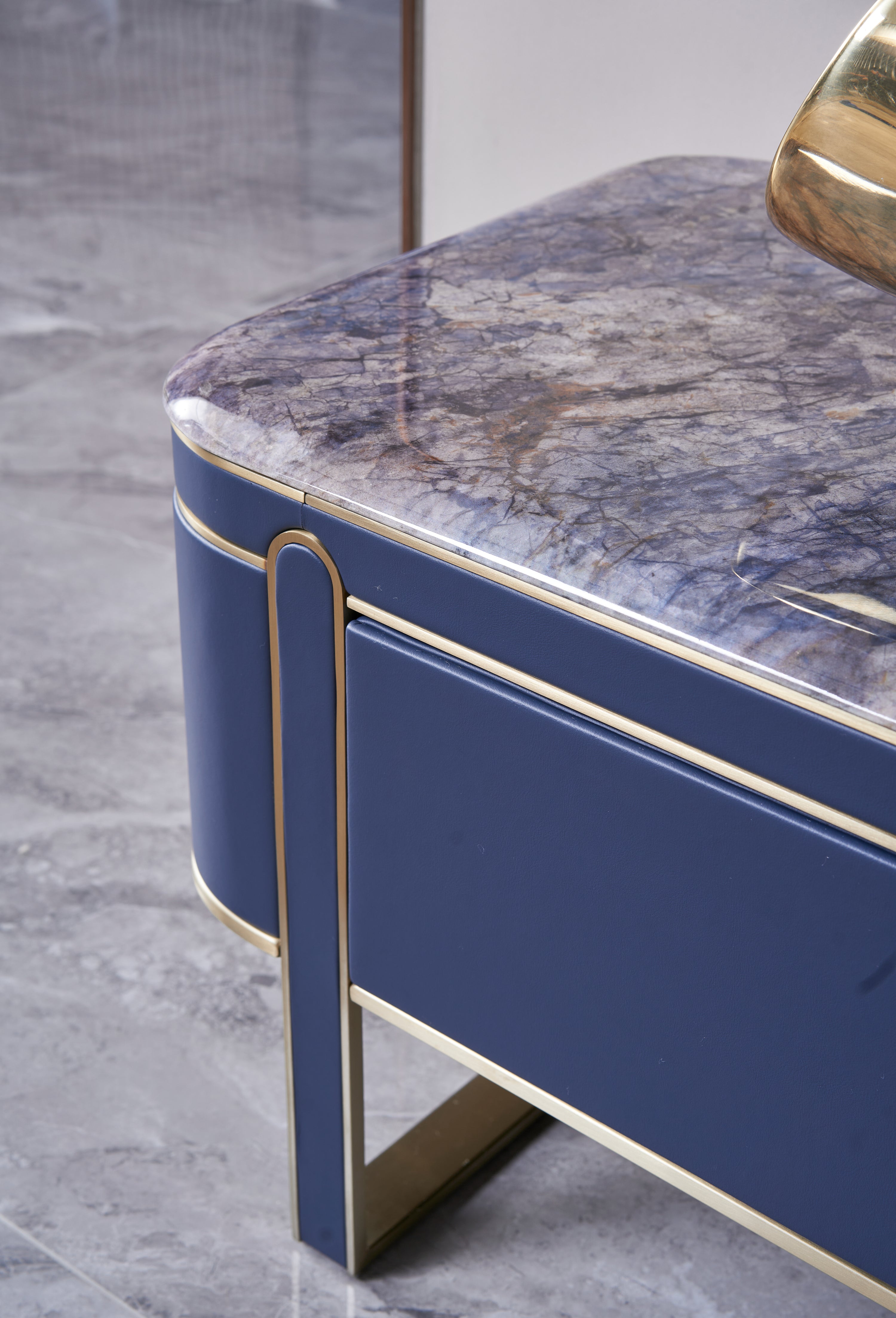 Light Luxury Leather Marble DH3-057-1  Floor Cabinet DD