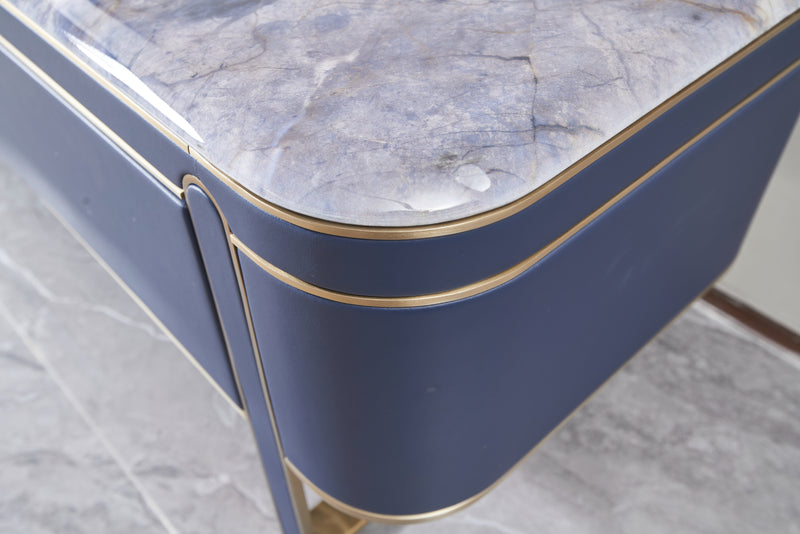 Light Luxury Leather Marble DH3-057-1  Floor Cabinet