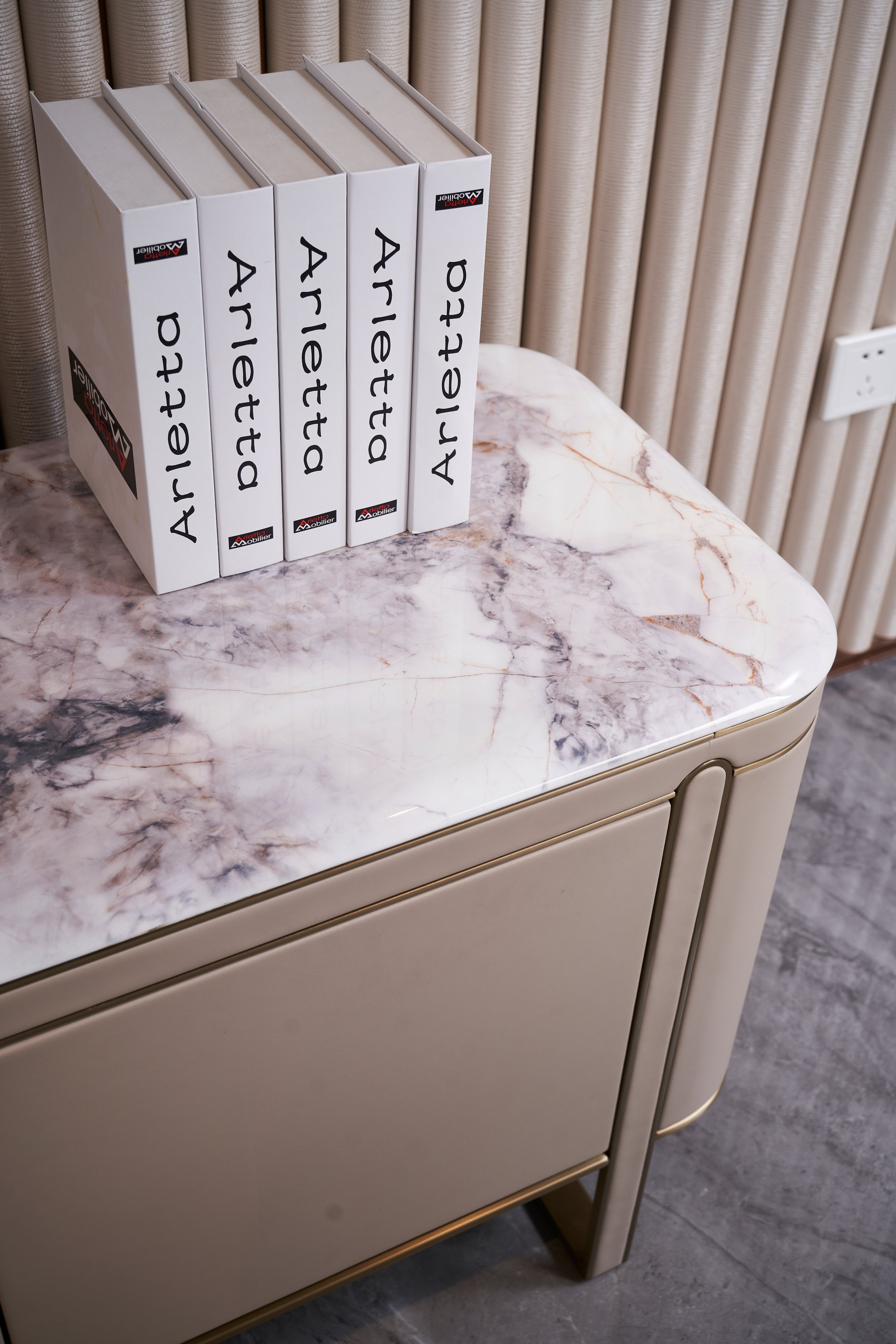 Light Luxury Leather Marble DH3-057-1  Floor Cabinet DD