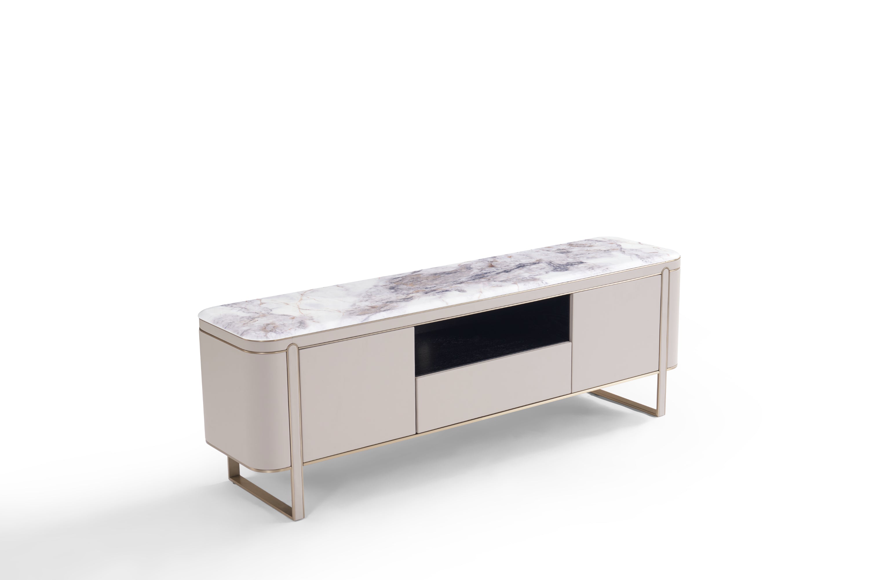 Light Luxury Leather Marble DH3-057-1  Floor Cabinet DD