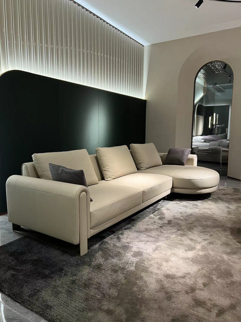 Italian minimalist FA93 leather sofa DJ5-061 sofa