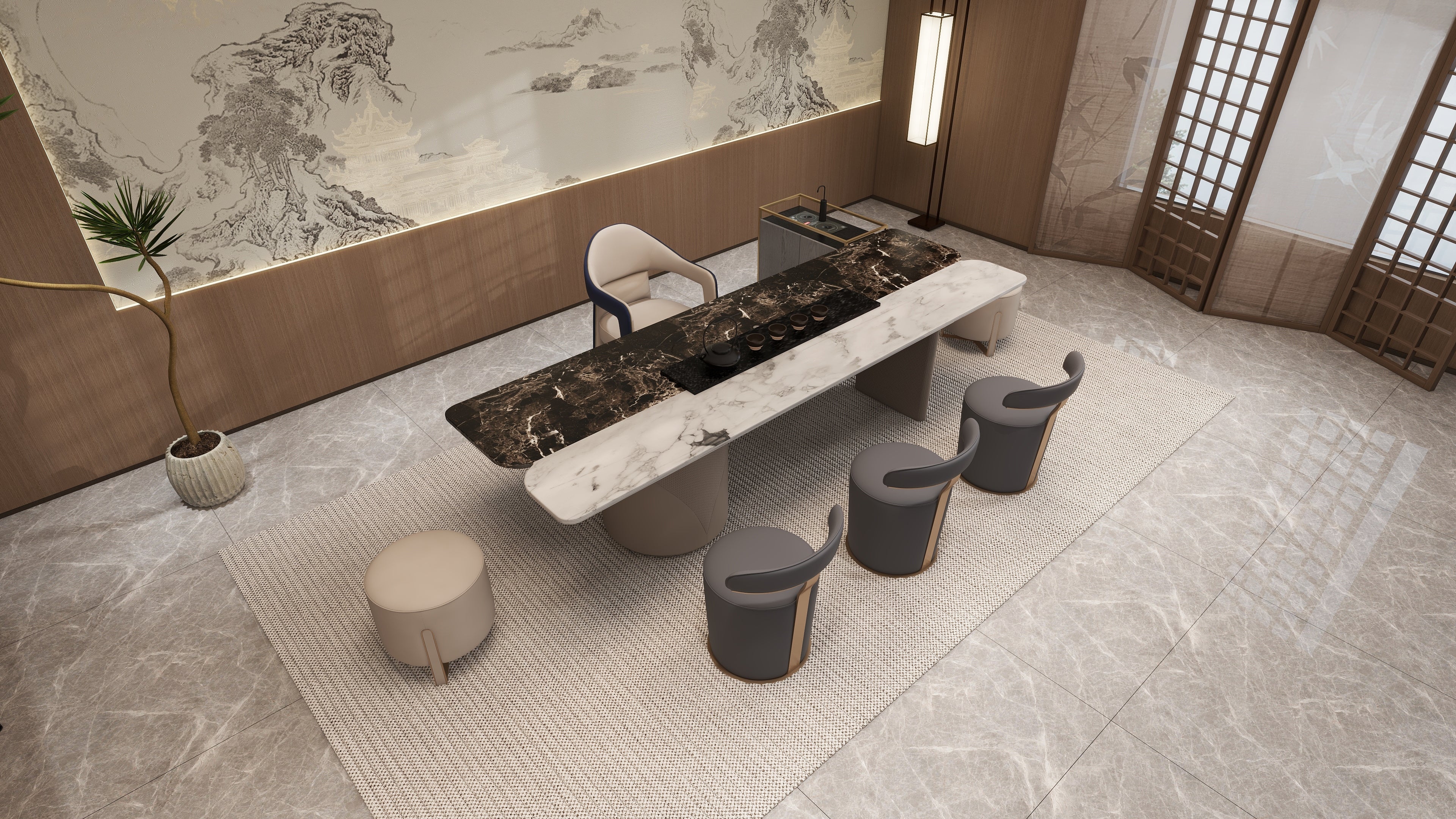 HN3-2337-1 Tea table (Excluding induction cookers) - Chiuchiufurniture