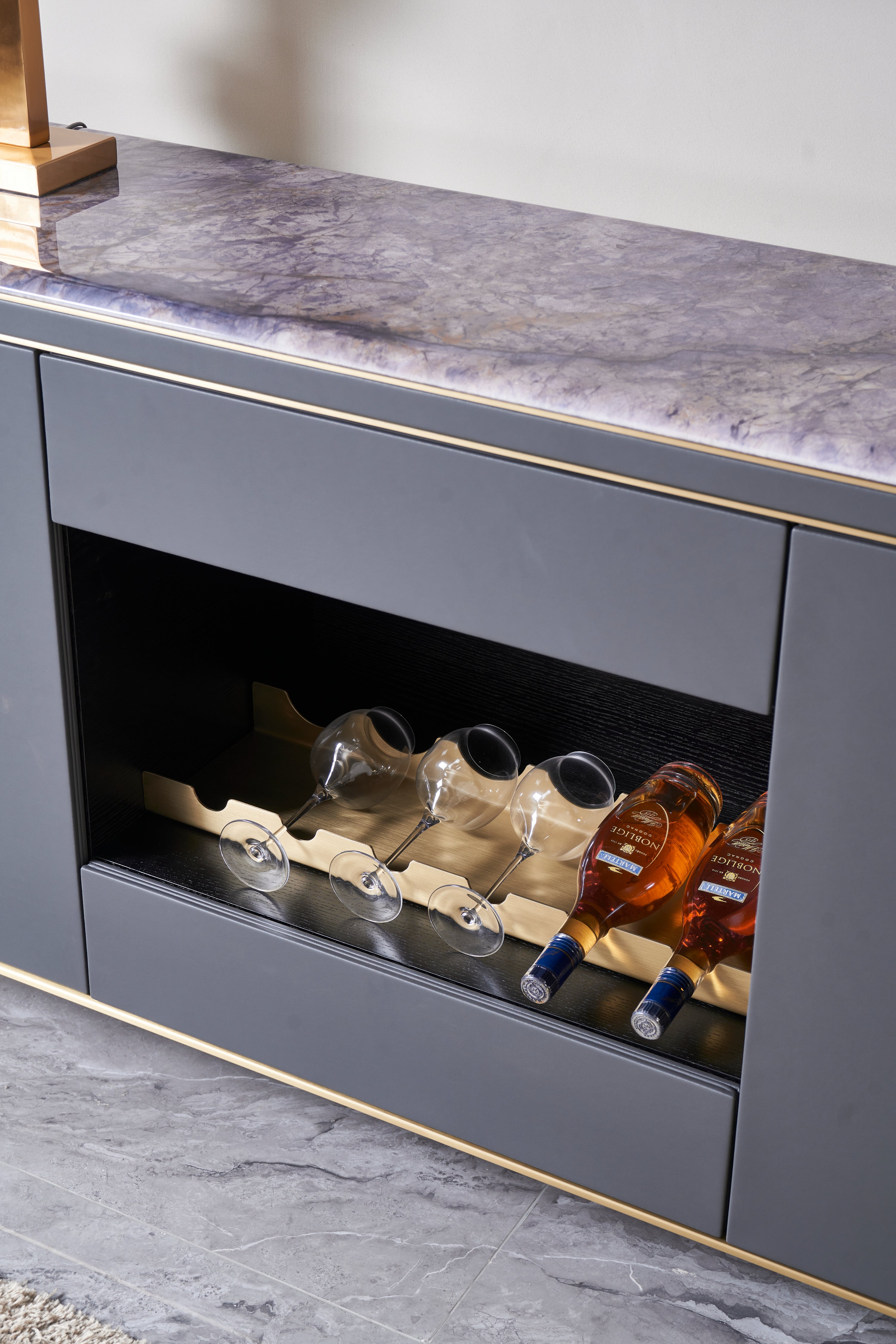 Italian Minimalist Marble Wine Storage DV3-057-1 Side Cabinet DD