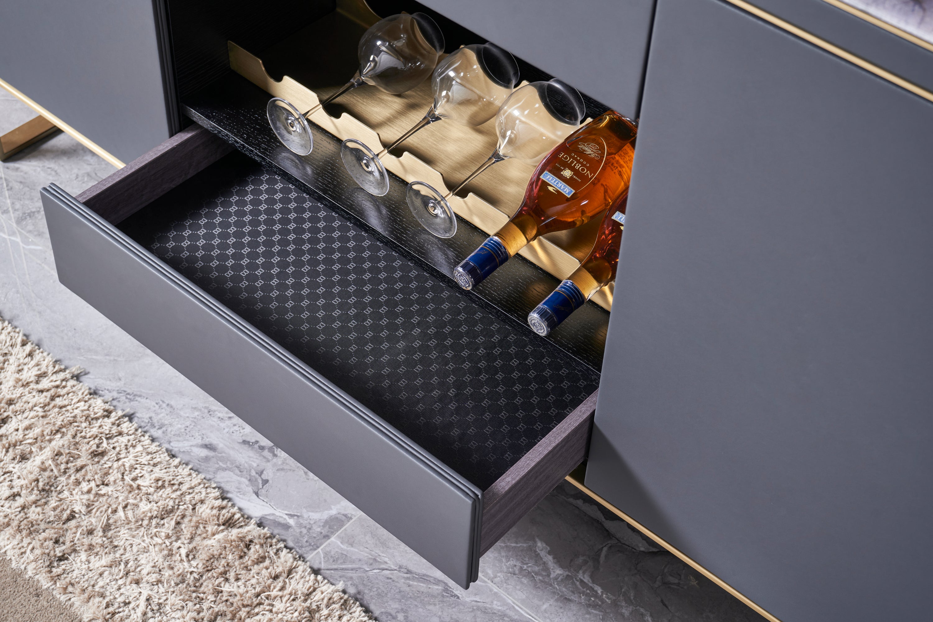 Italian Minimalist Marble Wine Storage DV3-057-1 Side Cabinet