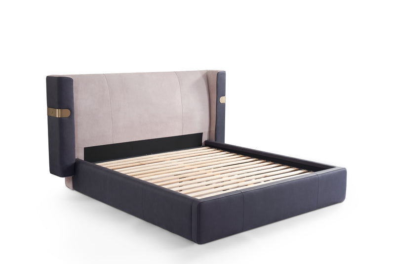 Italian minimalist design style AA52/A66 full leather cover bed KB-VVCASA-BED-DX5-050-1 Bed