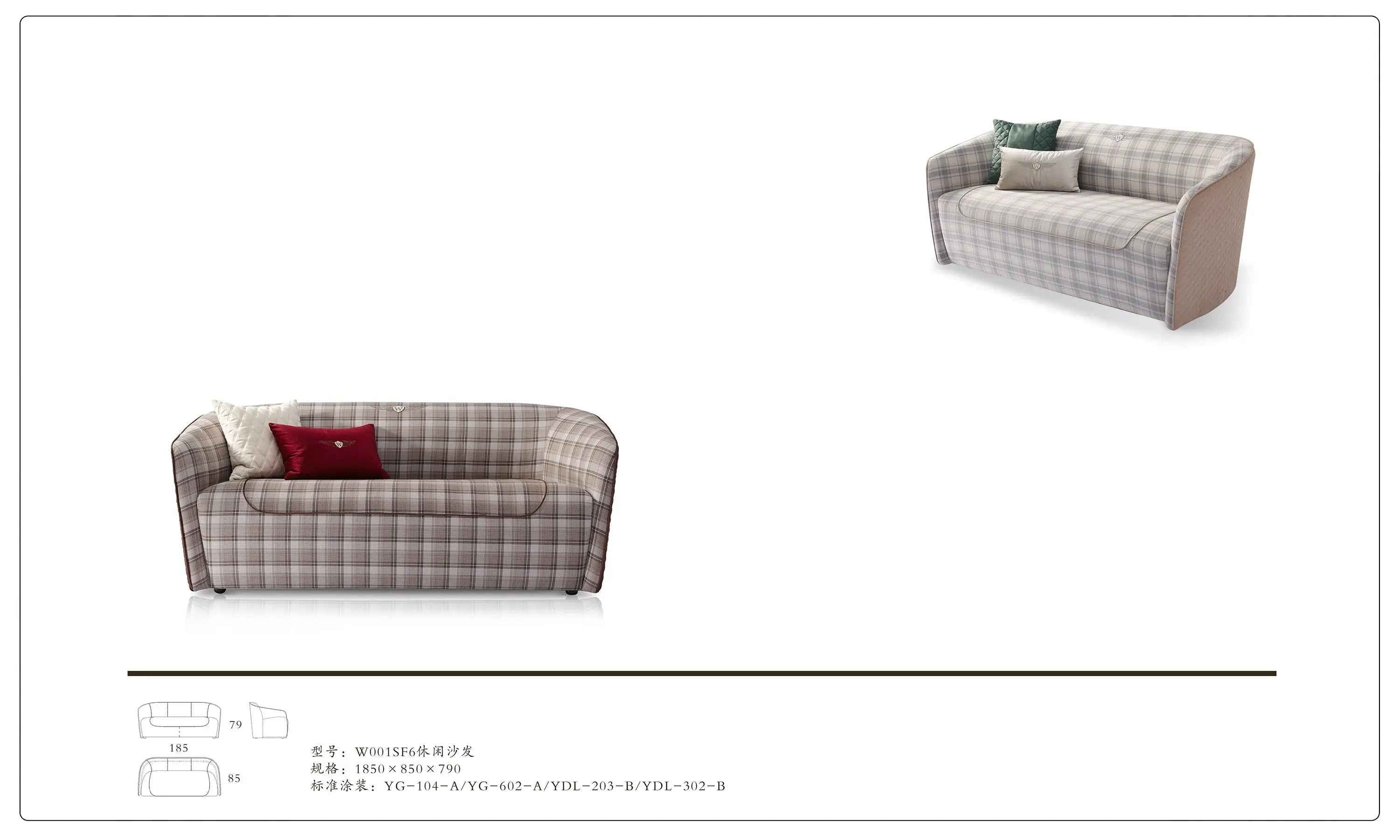 Diamond Pattern Embroidered Cotton Sofa W001SF6 Bentley Sofa