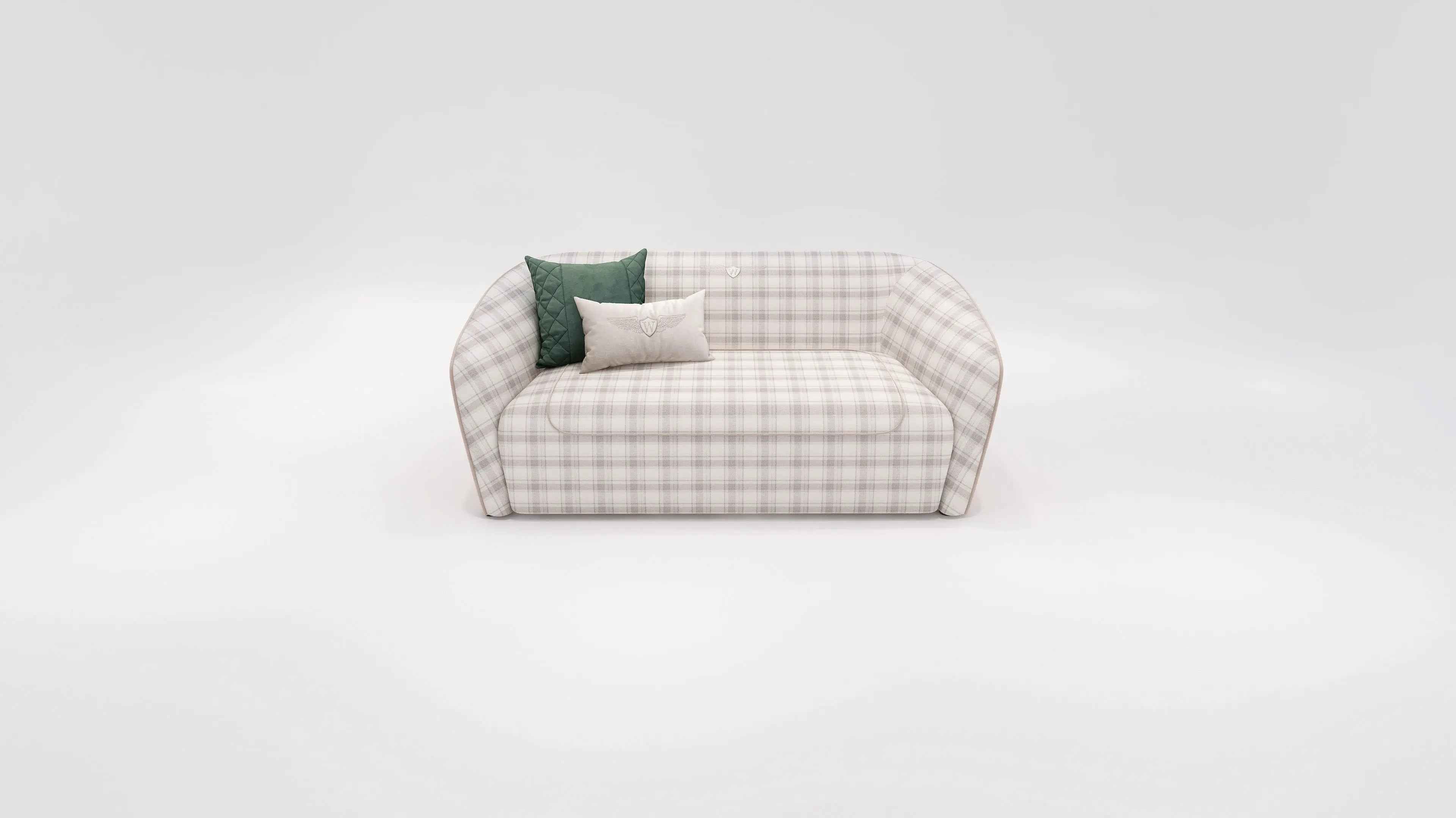 Diamond Pattern Embroidered Cotton Sofa W001SF6 Bentley Sofa