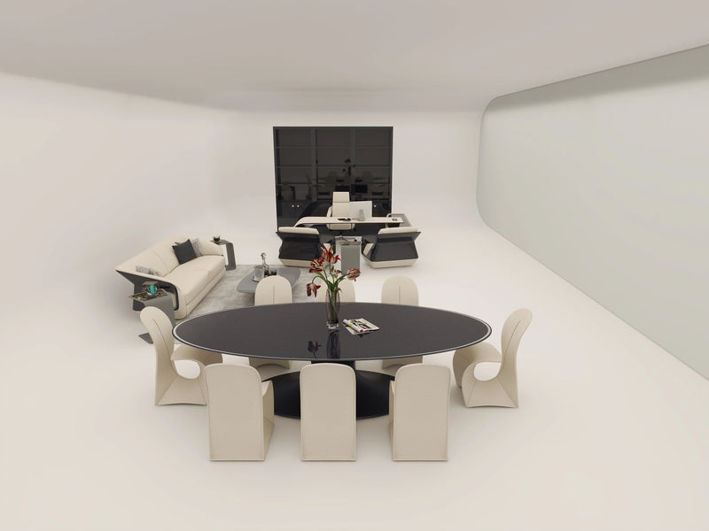 Dining room home luxury dining table modern set dining table ，W018D1 Bugatti Style Atlantic Dining Table W