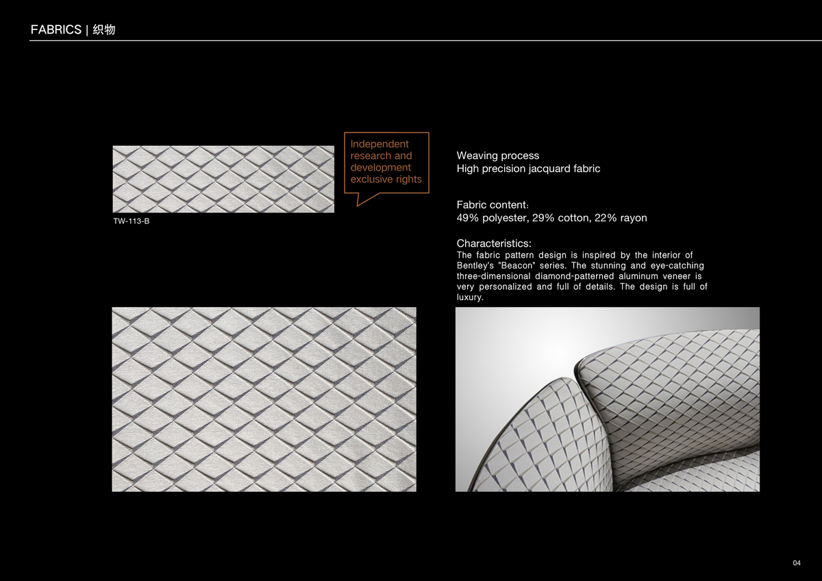 Custom furniture material samples in the material library