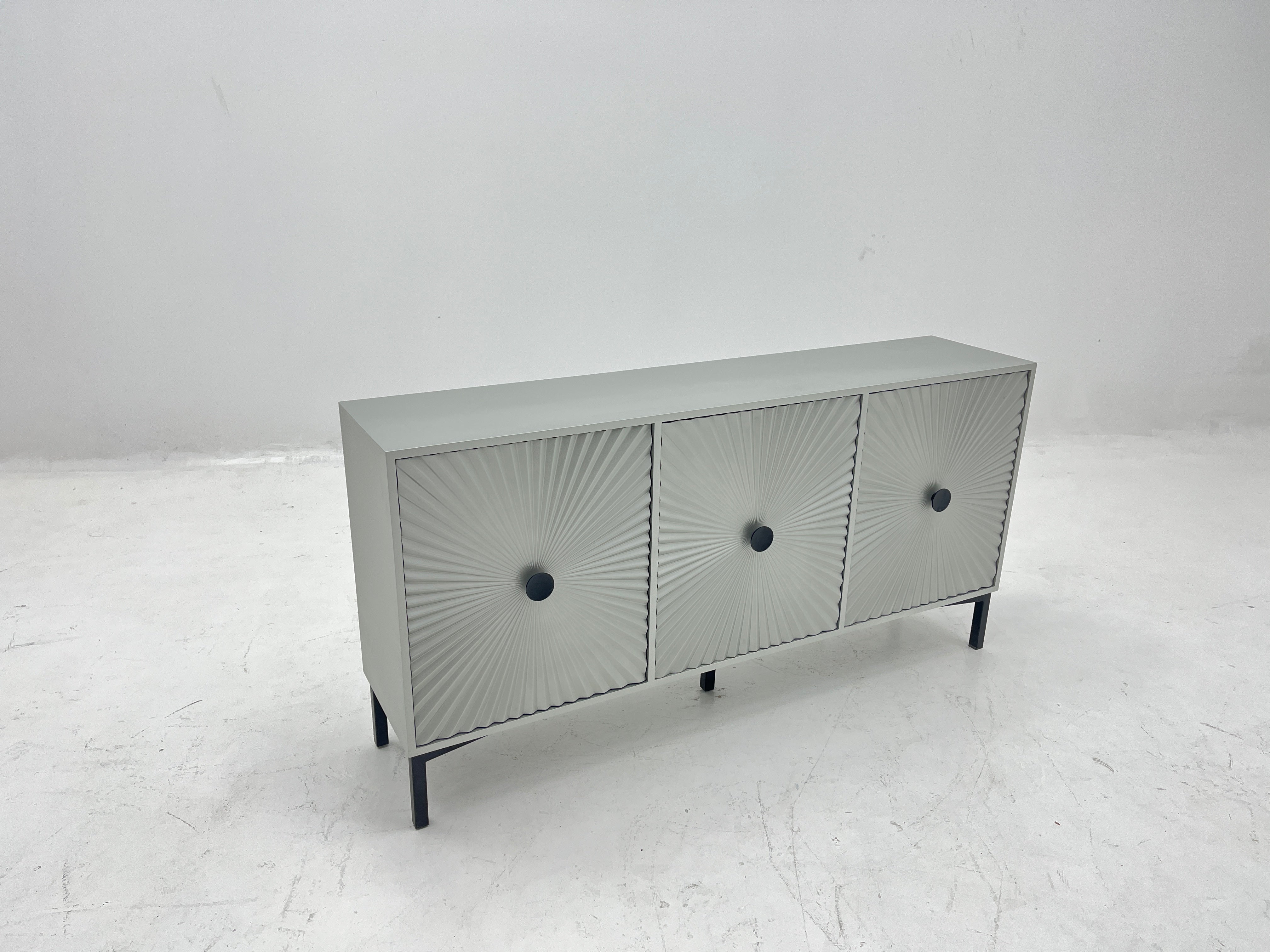 GL-185  Matte Black SideboardBuffet   Side Cabinet