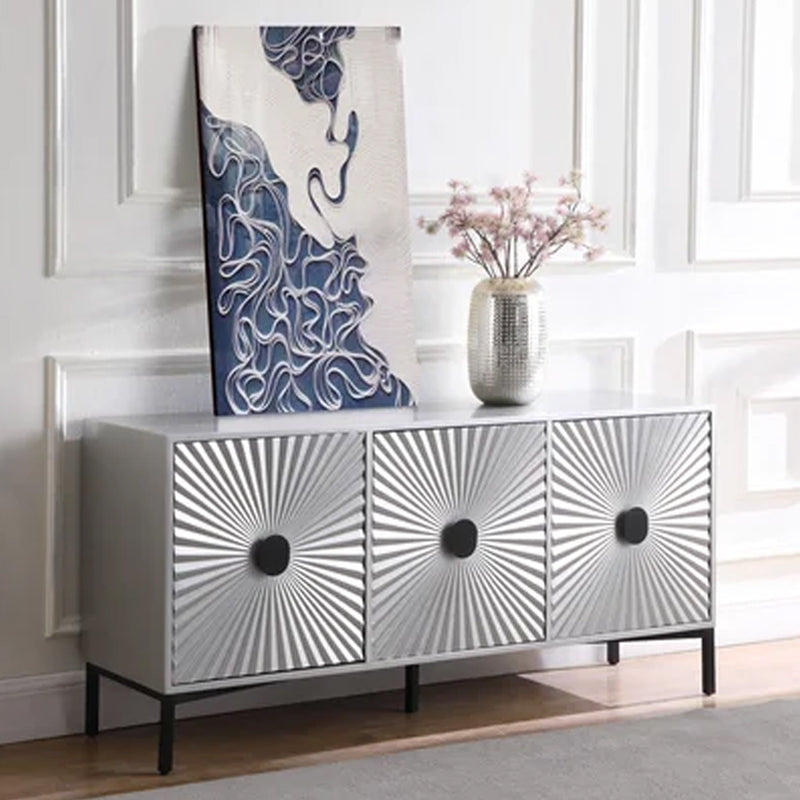 GL-185  Matte Black SideboardBuffet   Side Cabinet