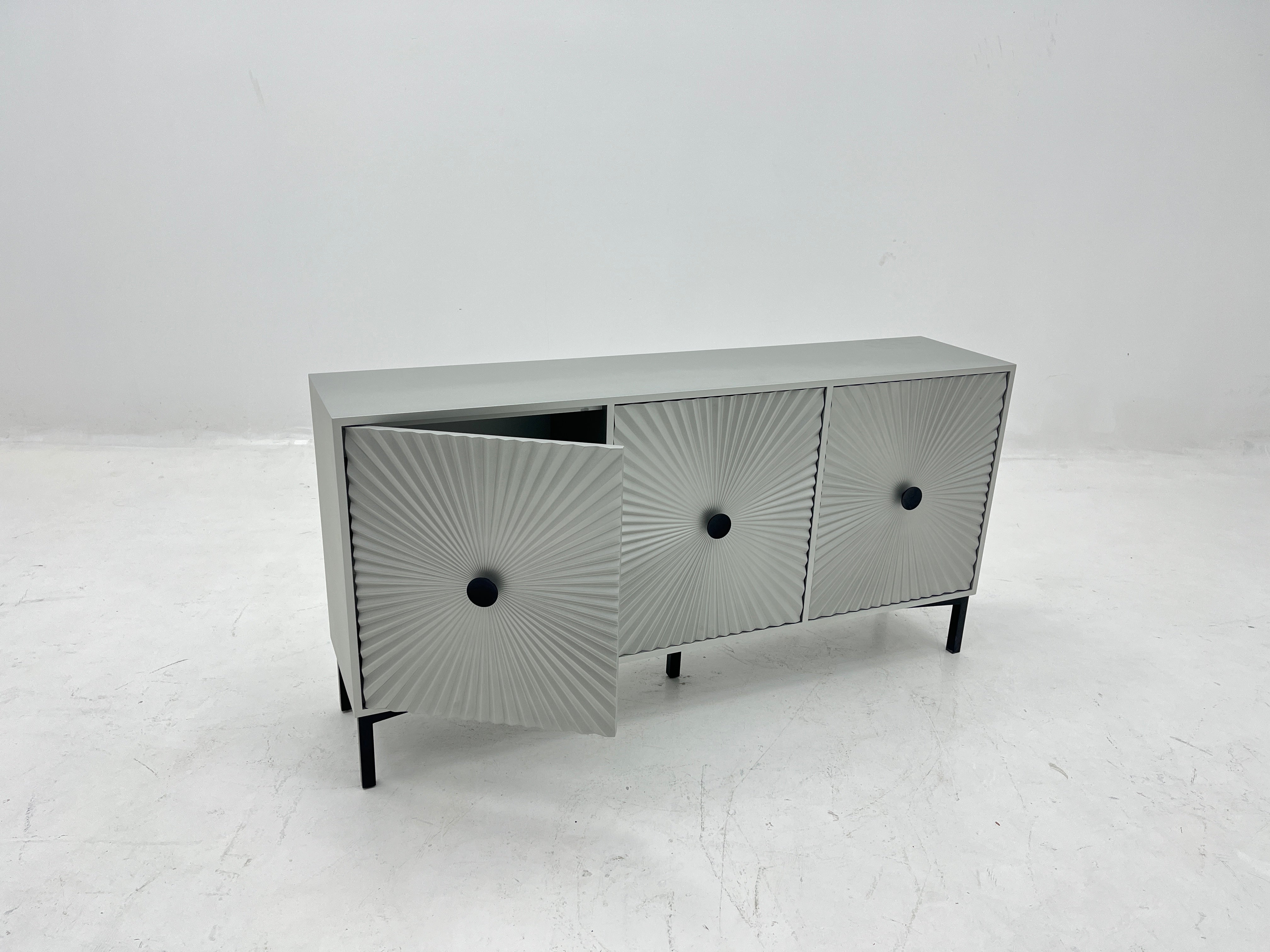 GL-185  Matte Black SideboardBuffet   Side Cabinet