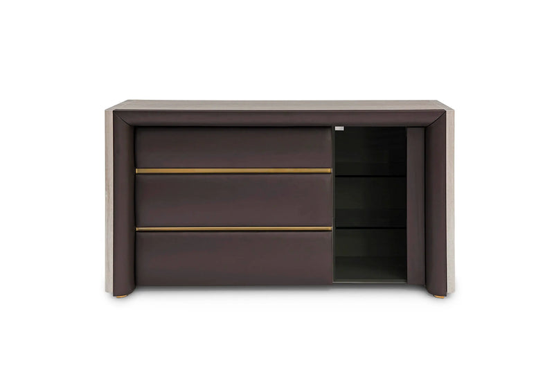 High End Leather Modern Luxury Drawer Chest W012B12 Turri style madison Wine Cabinet Sideboard chest of drawers W