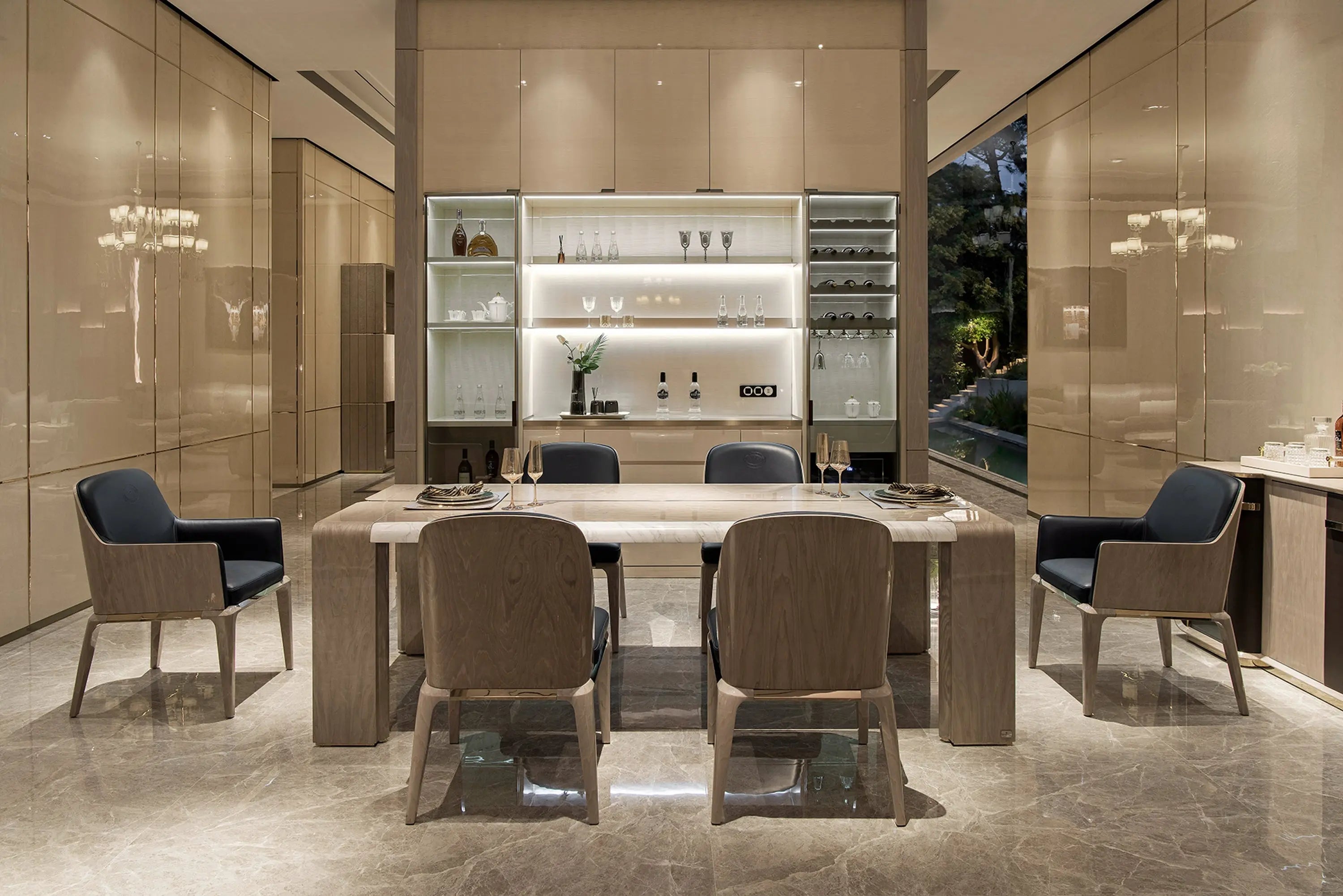 High Gloss Luxury Dining Room Furniture Sideboard W021D7 Turri style Madison Cupboard Wine Cabinet Sideboard chest of drawers