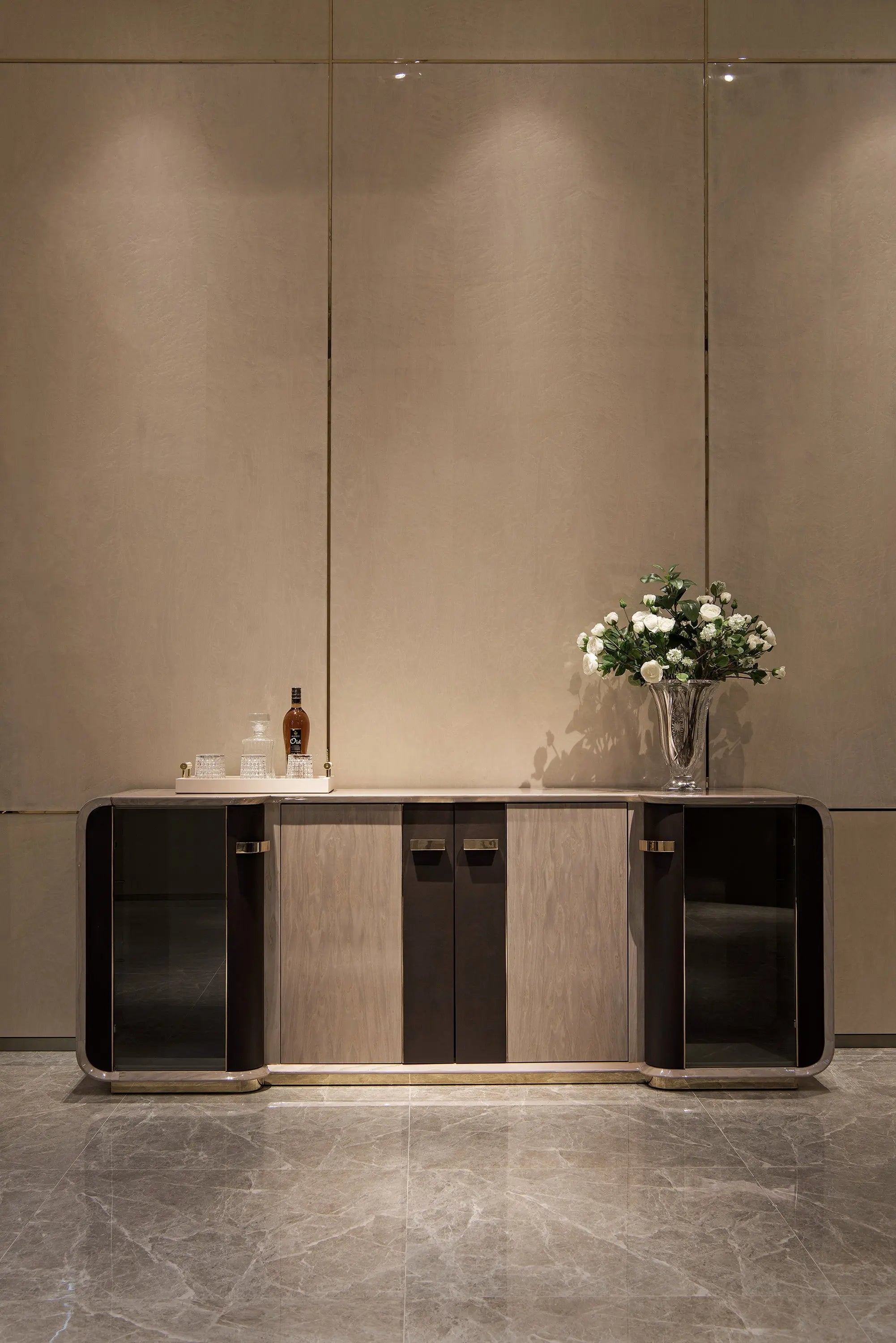 High Gloss Luxury Dining Room Furniture Sideboard W021D7 Turri style Madison Cupboard Wine Cabinet Sideboard chest of drawers