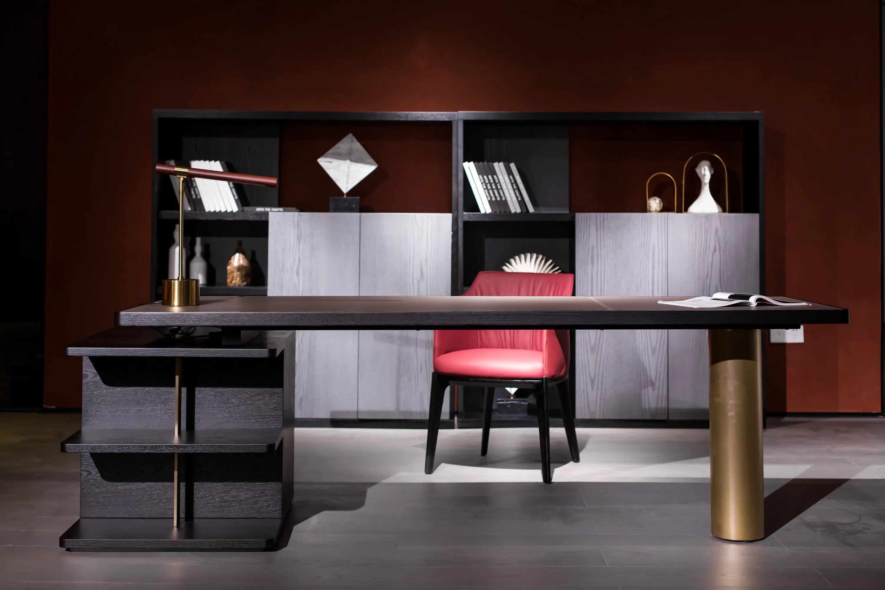 Italian Minimalist Leather HS-2018-1  Desk VV