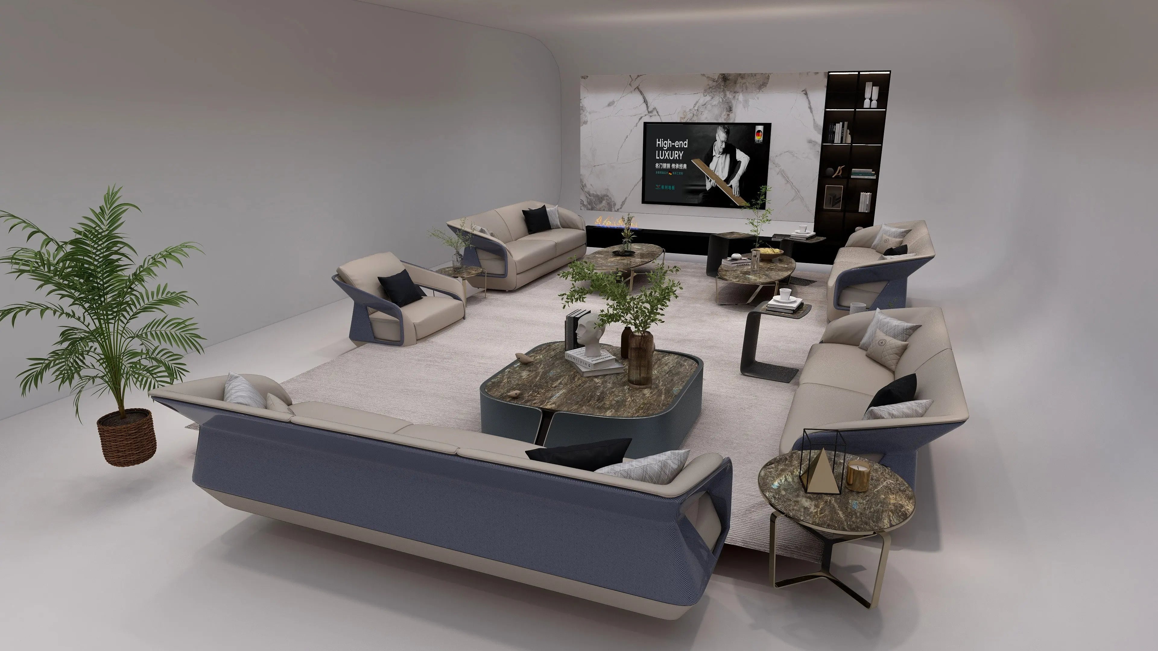 Italian classic elegant combination coffee table W010H2C Bentley style Coffee Table Tea table Coner table,Wood veneer oval living room coffee table.