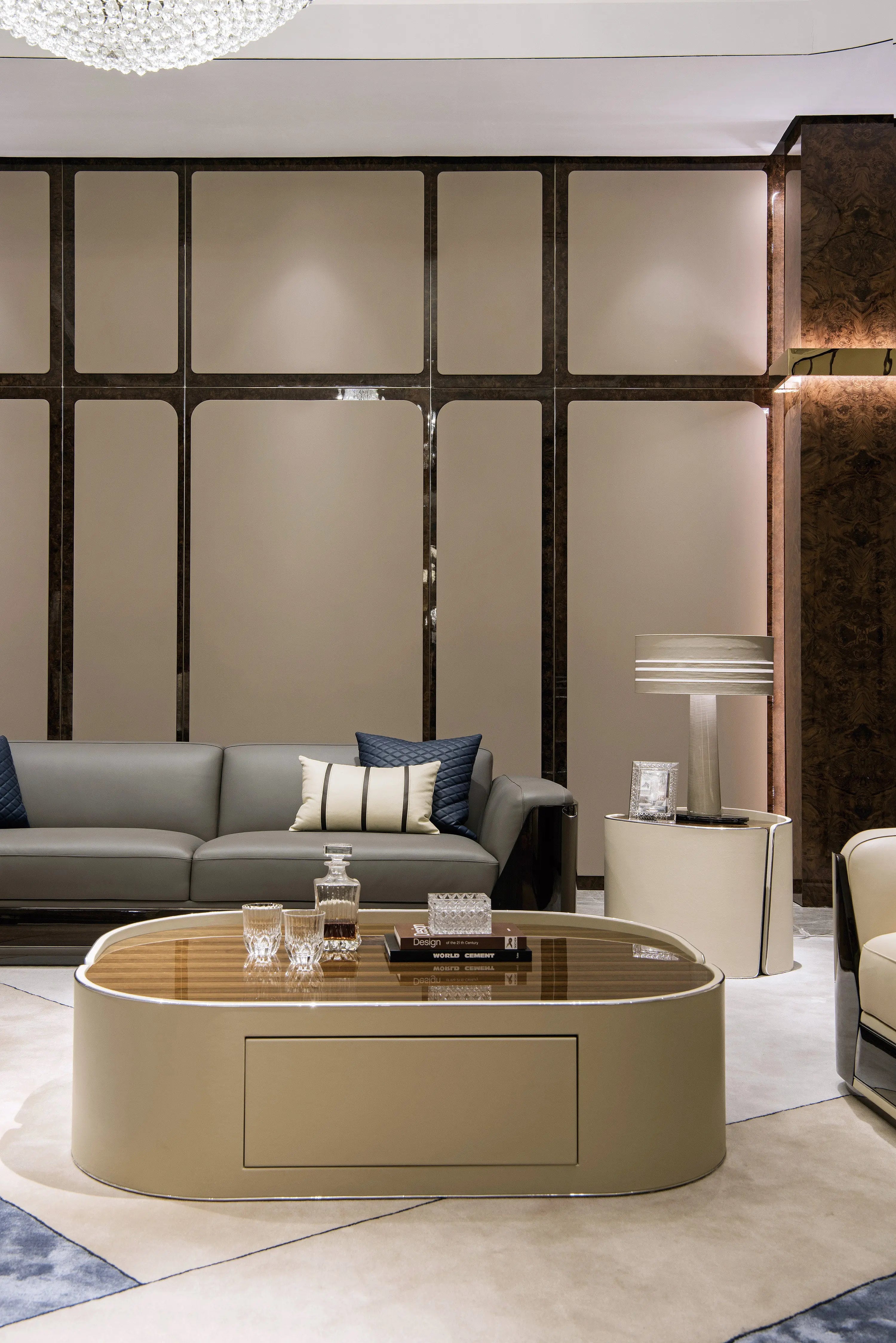 Italian classic elegant combination coffee table W010H2C Bentley style Coffee Table Tea table Coner table,Wood veneer oval living room coffee table.