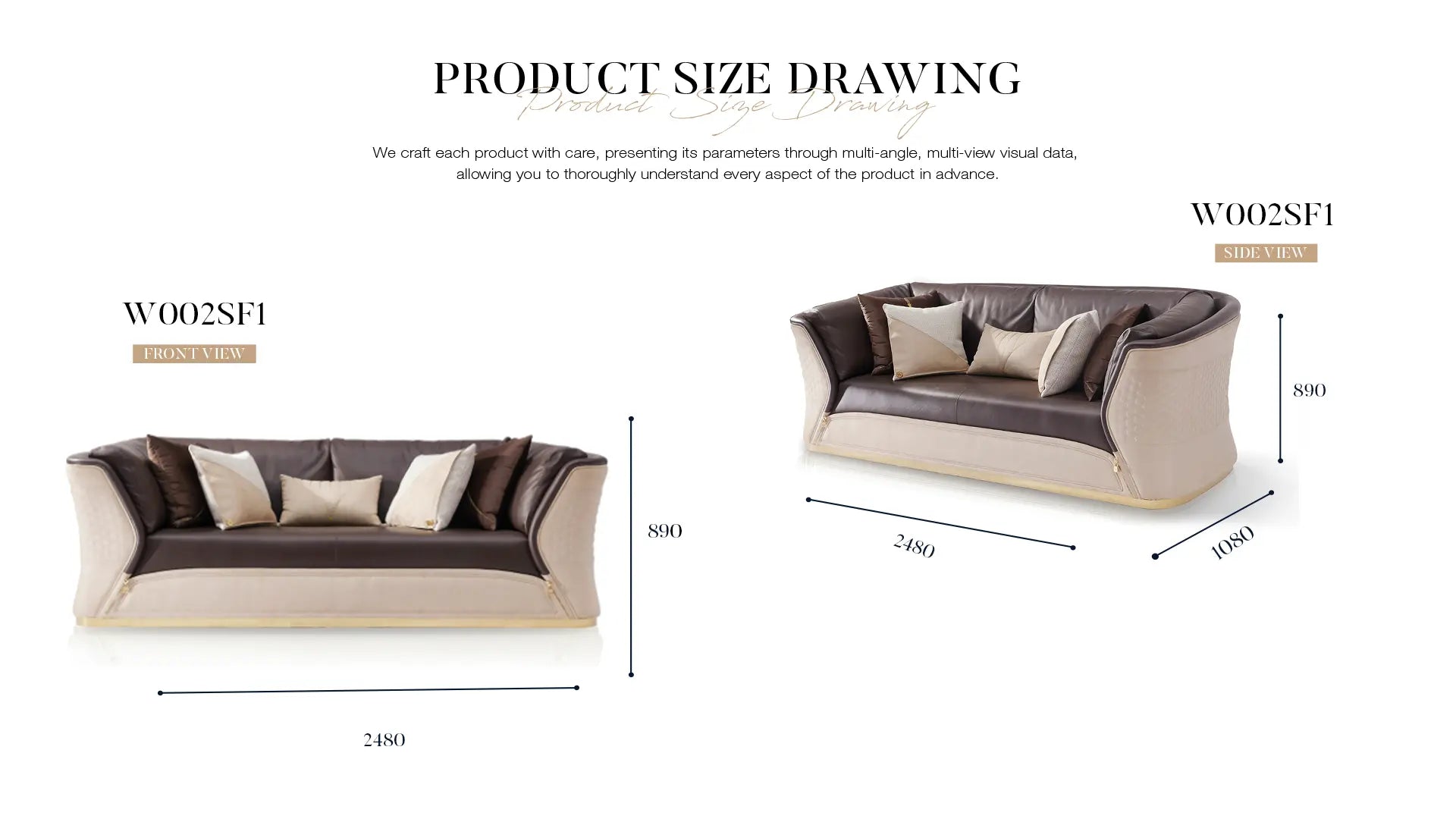 Italian single double multi-person sofa Bentley light luxury style W002SF1 Sofa