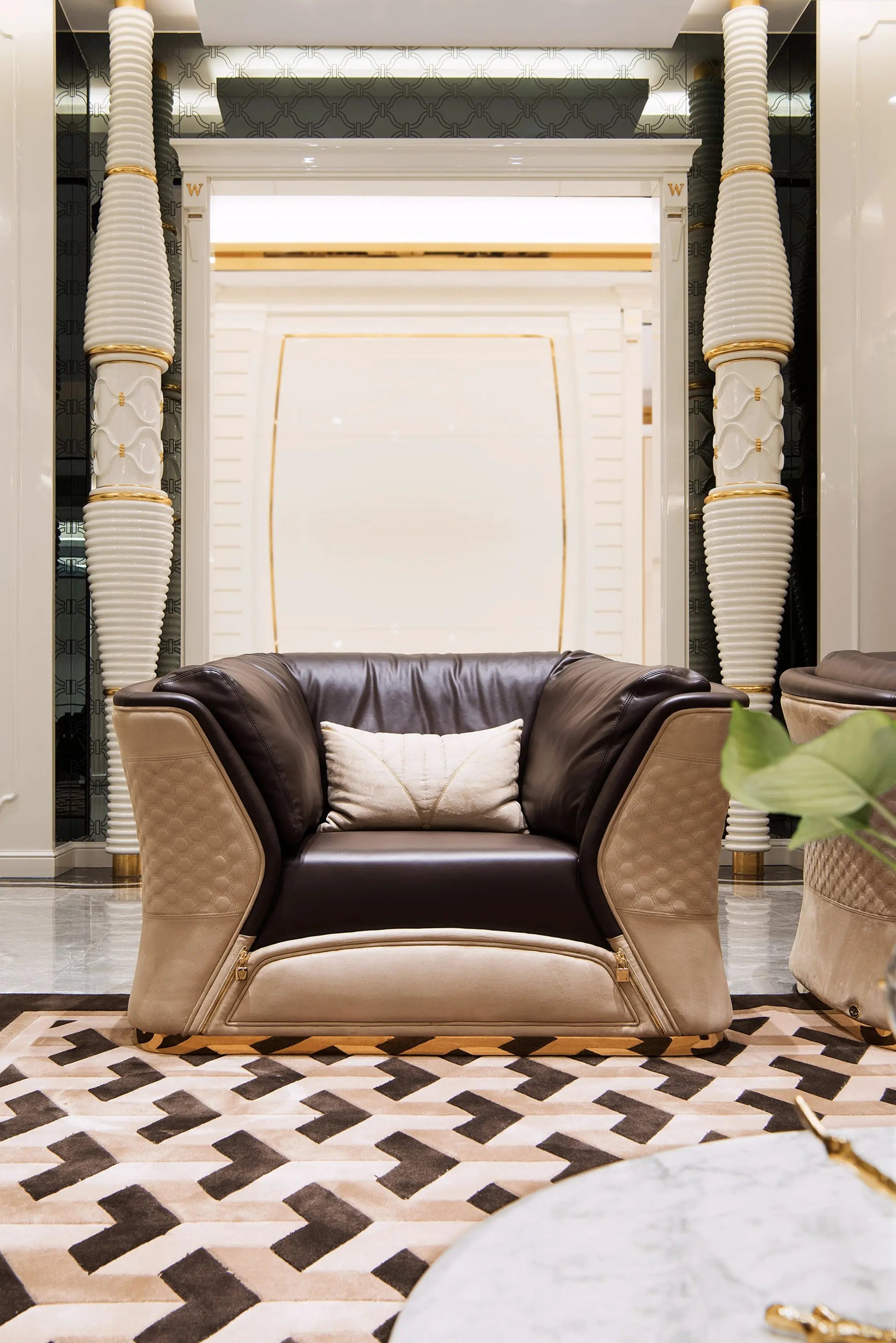 Italian single double multi-person sofa Bentley light luxury style W002SF1 Sofa