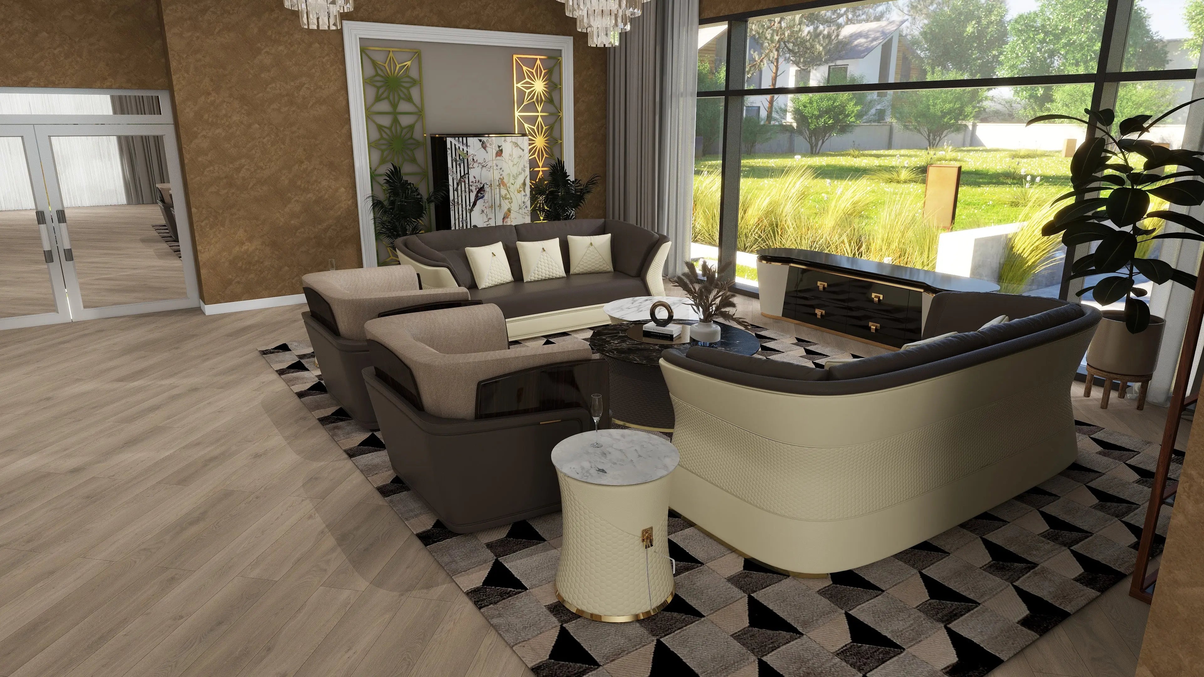 Italian single double multi-person sofa Bentley light luxury style W002SF1 Sofa