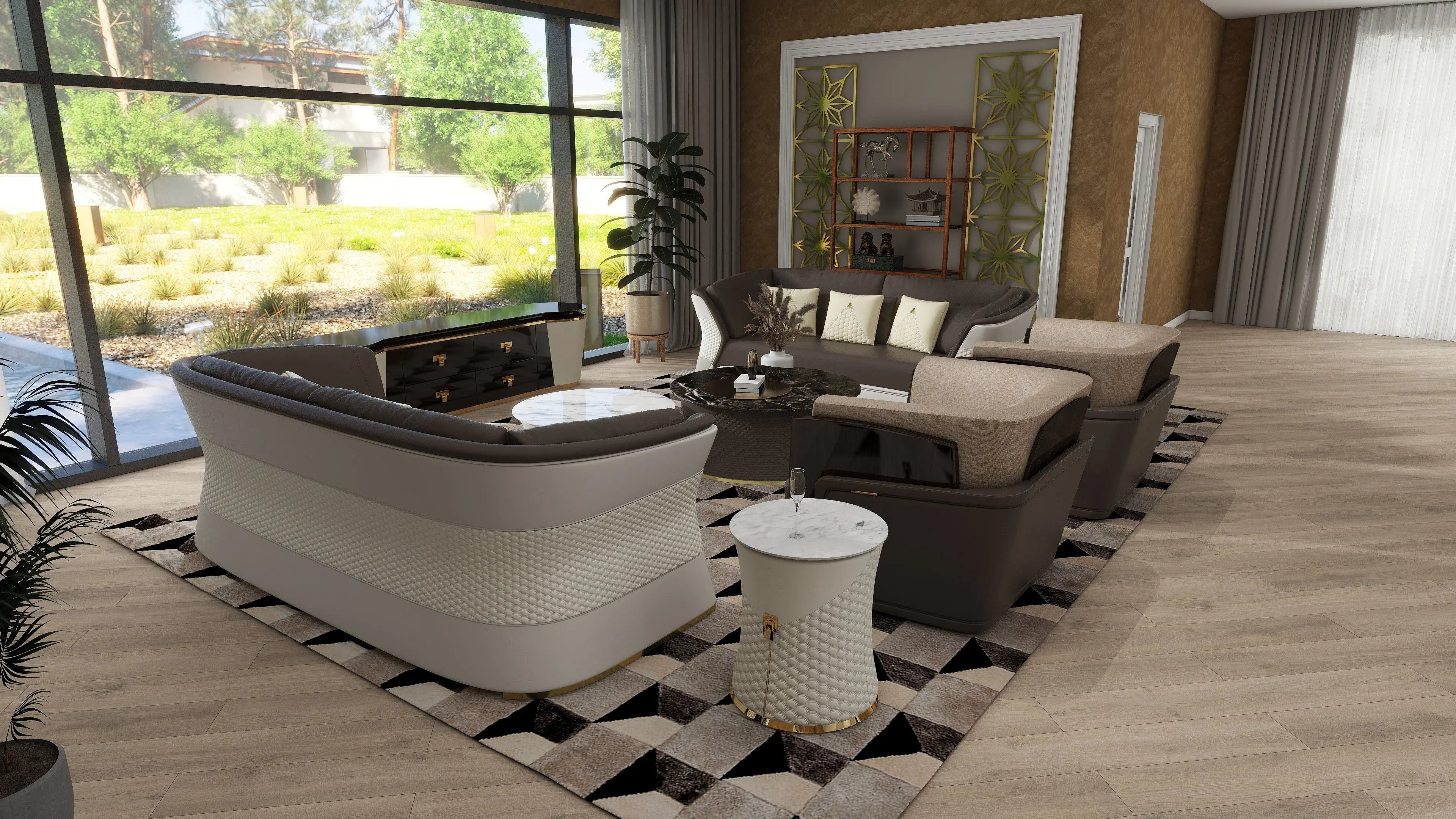 Italian single double multi-person sofa Bentley light luxury style W002SF1 Sofa