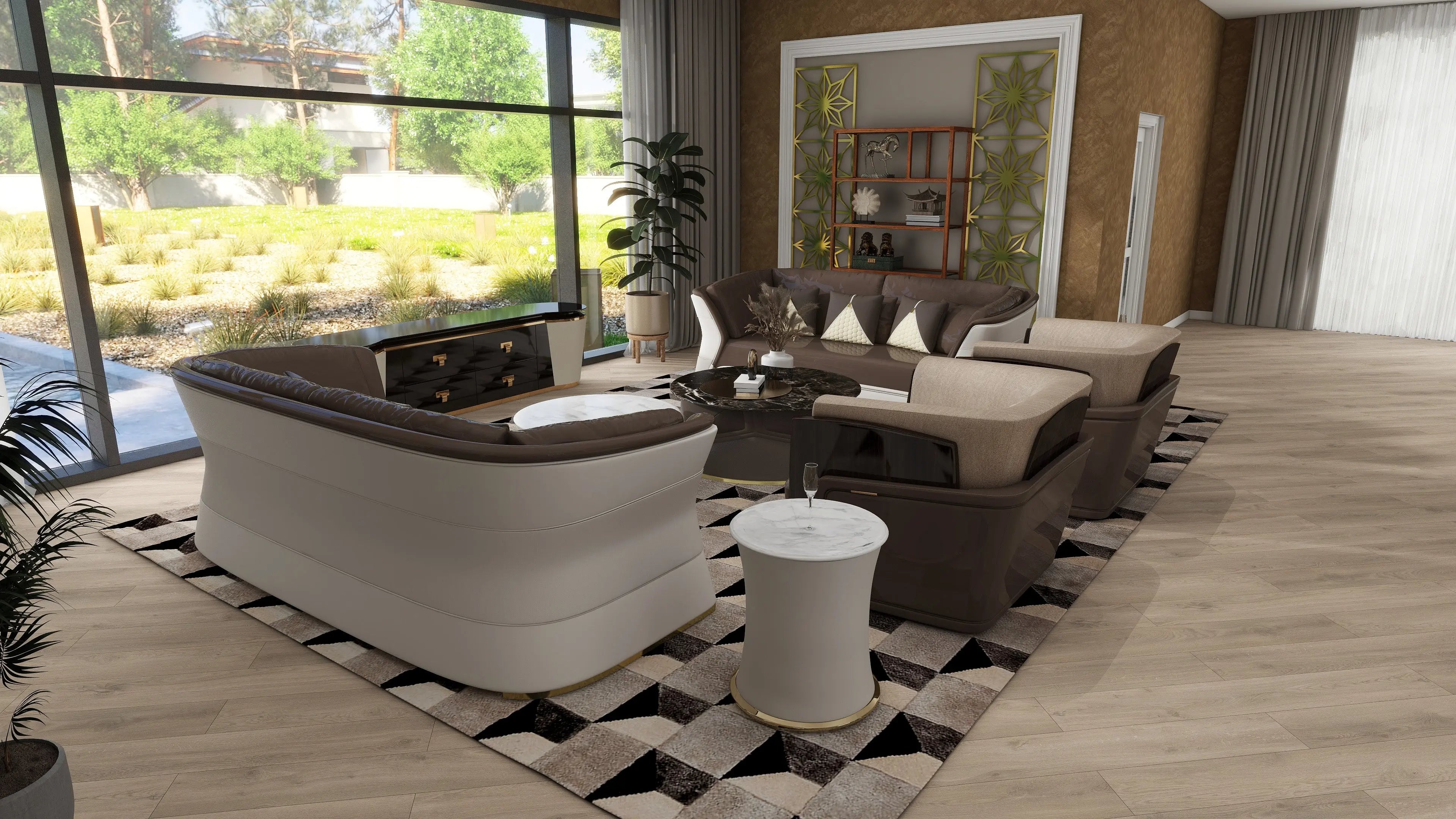 Italian single double multi-person sofa Bentley light luxury style W002SF1 Sofa