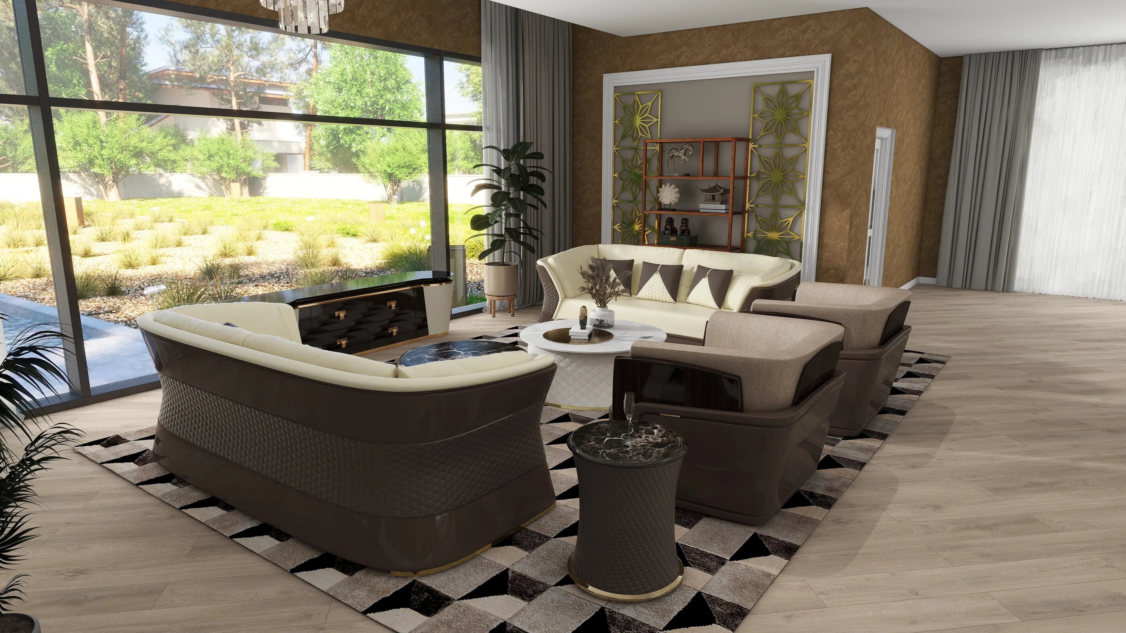 Italian single double multi-person sofa Bentley light luxury style W002SF1 Sofa