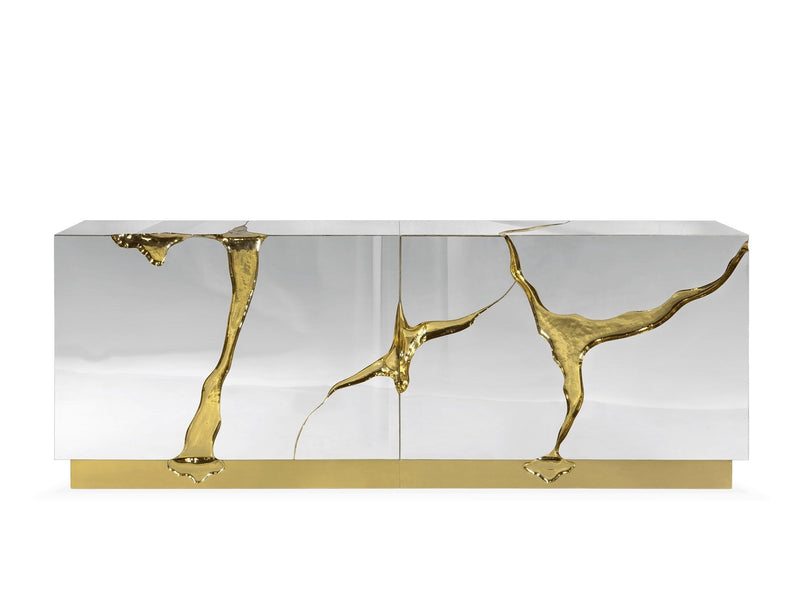 Luxurious Combination of Mirror and Brass — Lapiaz Sideboard