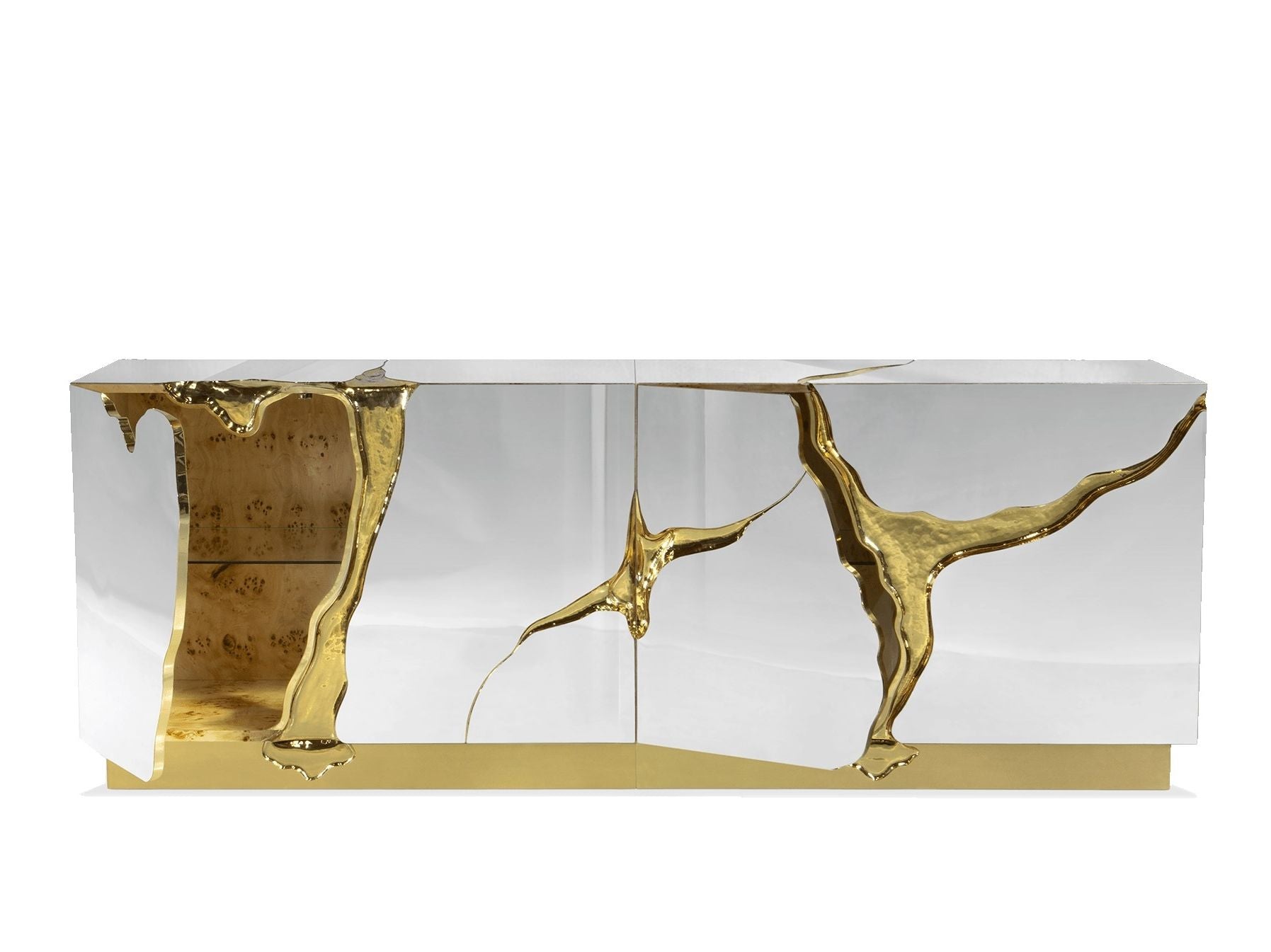 Luxurious Combination of Mirror and Brass — Lapiaz Sideboard