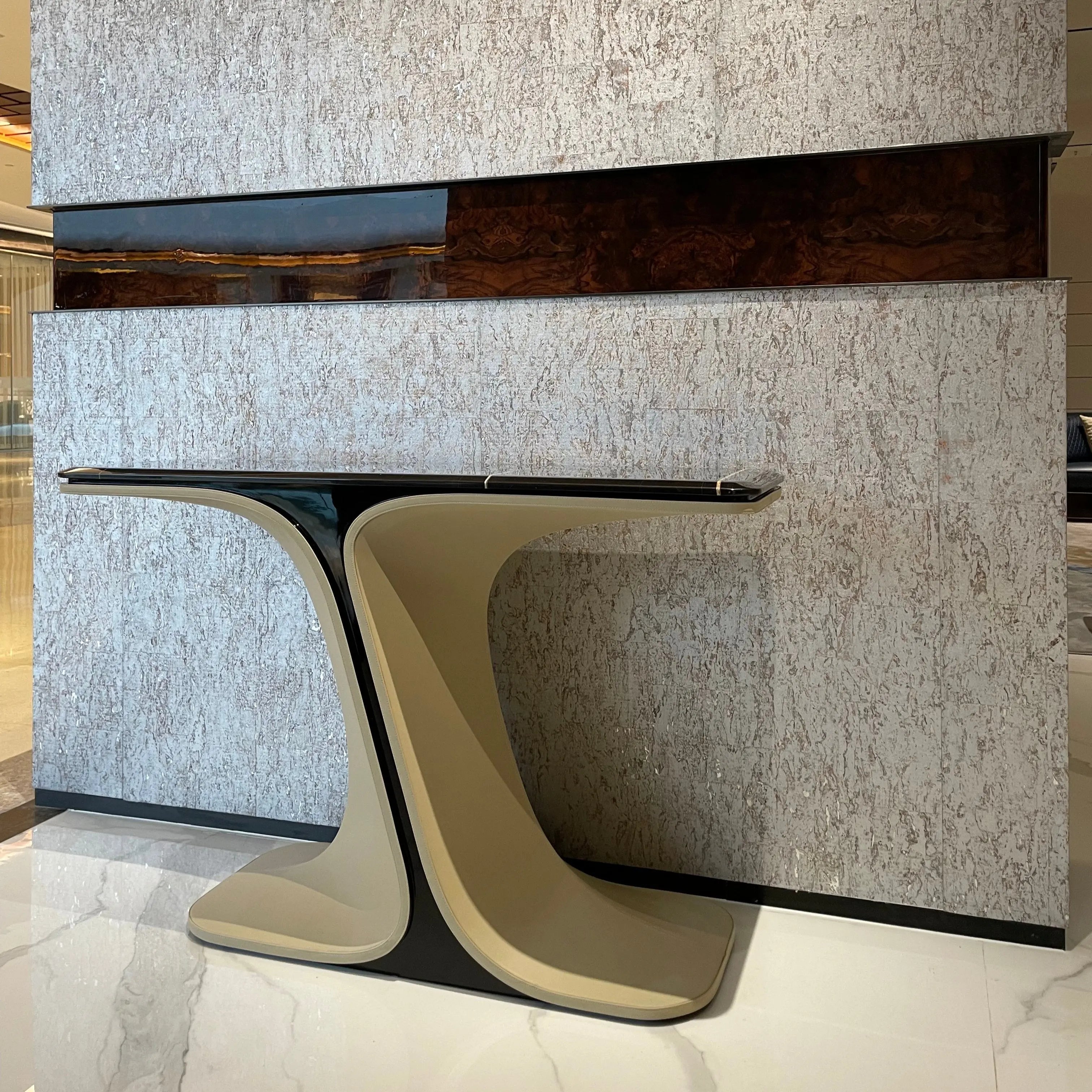 Lauren Black Gold Marble Foyer - Luxury Entryway Elegance W010H8 Bentley Porch,control desk