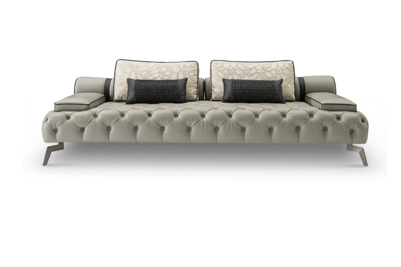 Leather Sofa with Metal Legs - Contemporary Comfort and Style WH303SF3 three seater sofa W