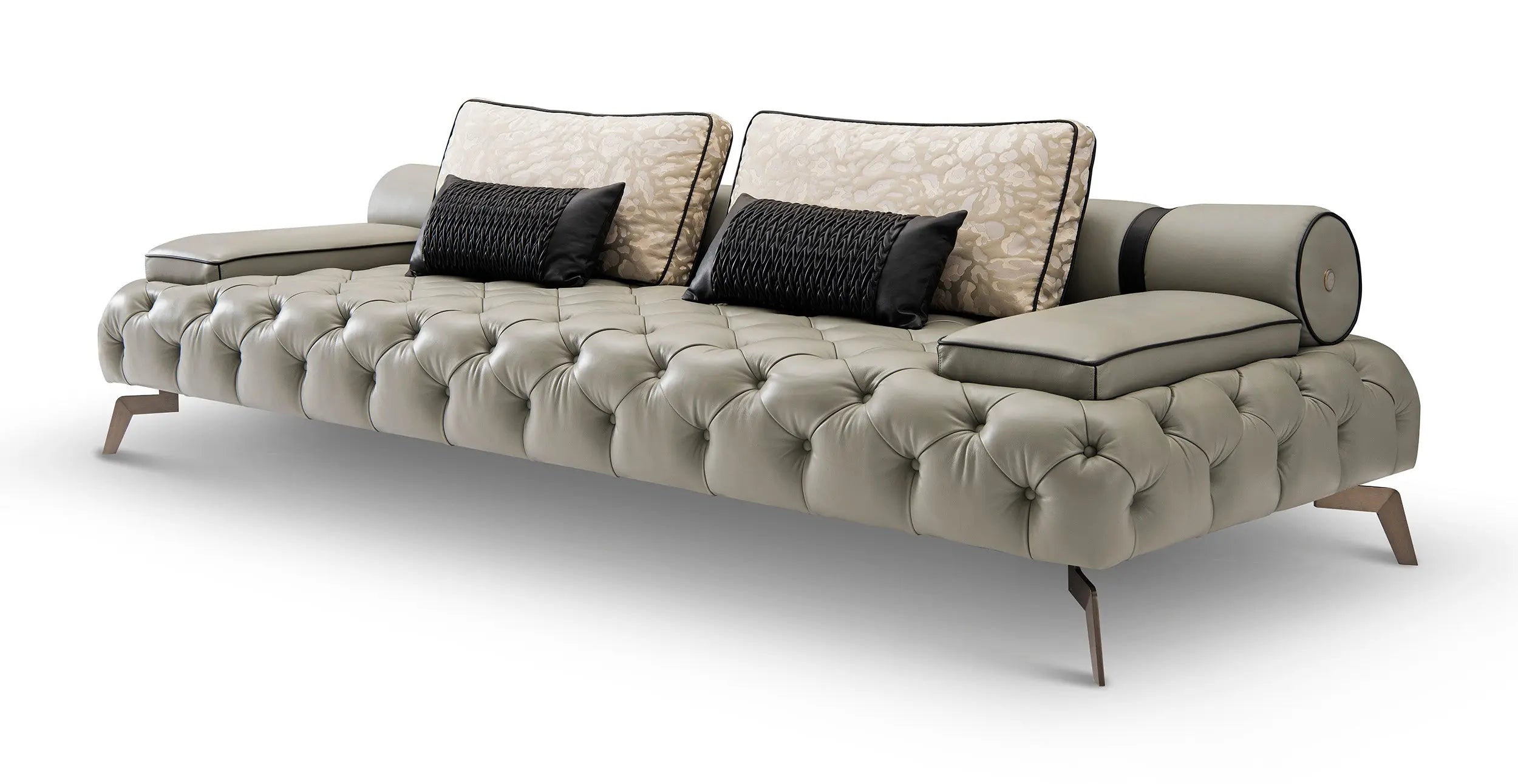 Leather Sofa with Metal Legs - Contemporary Comfort and Style WH303SF3 three seater sofa W