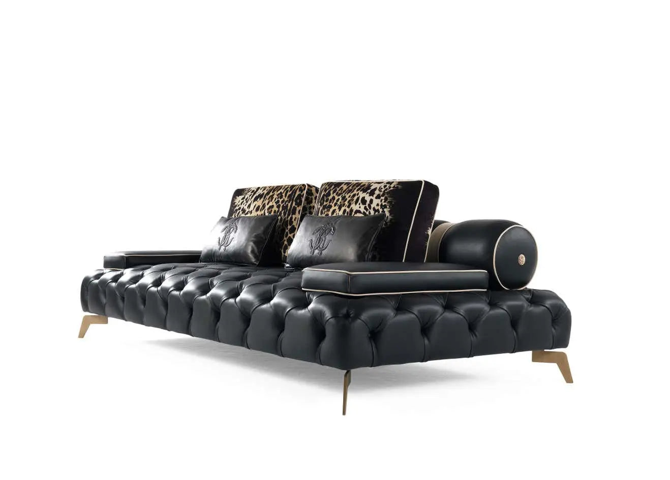 Leather Sofa with Metal Legs - Contemporary Comfort and Style WH303SF3 three seater sofa W