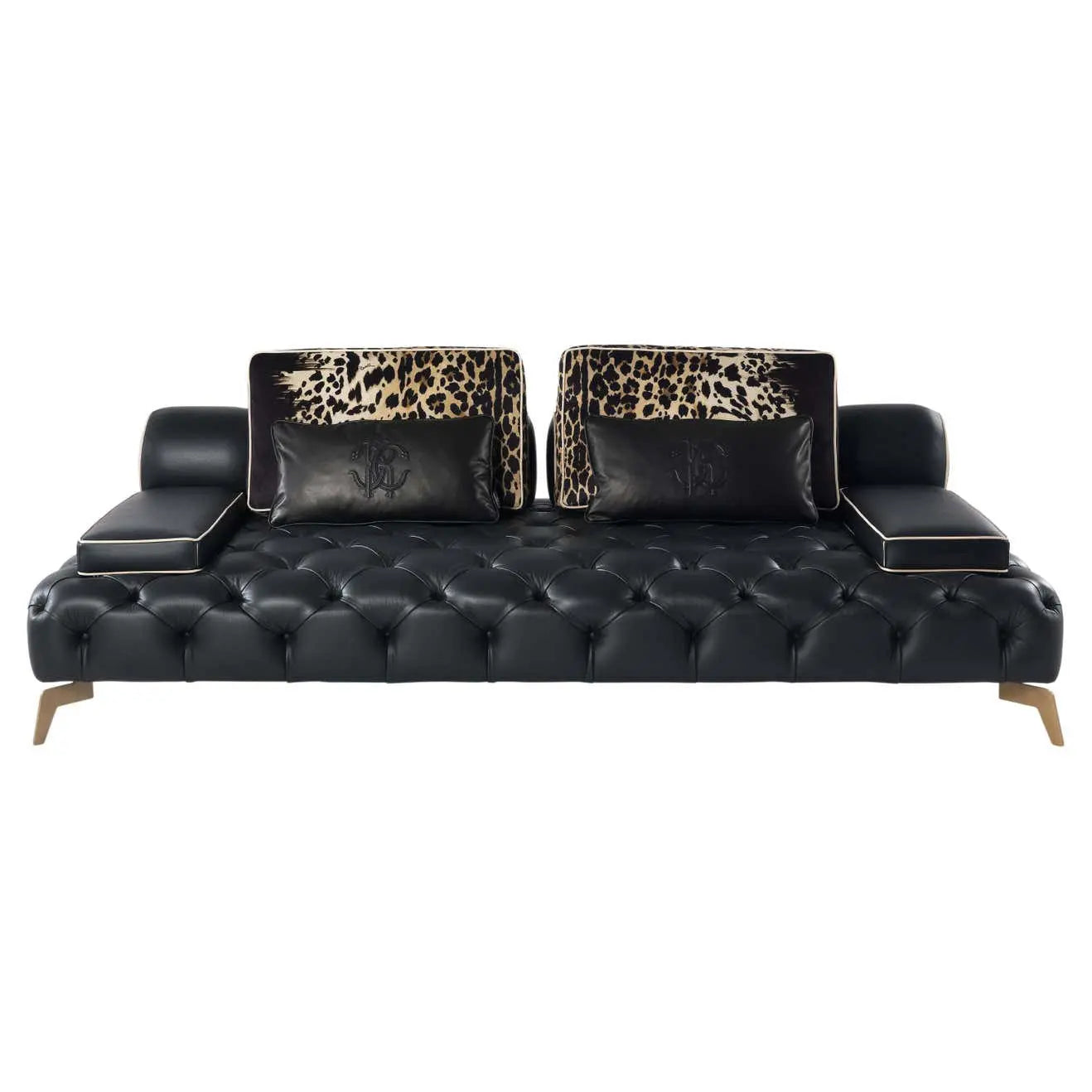 Leather Sofa with Metal Legs - Contemporary Comfort and Style WH303SF3 three seater sofa W