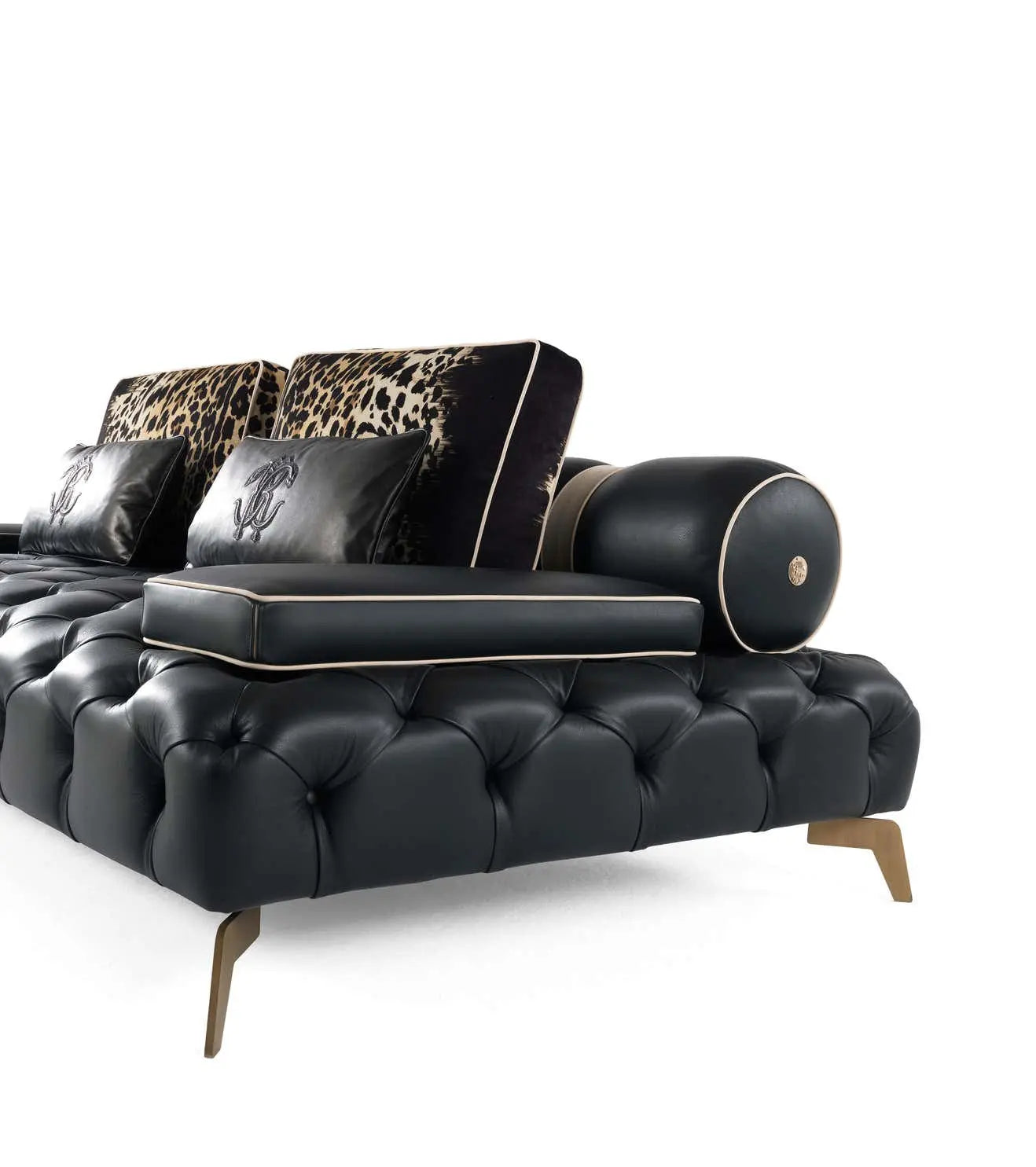 Leather Sofa with Metal Legs - Contemporary Comfort and Style WH303SF3 three seater sofa W