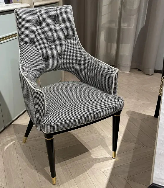 Light Luxury Cloth and Wooden Office Chair with Geometric Pattern W005S21 Bentley dining chair office chair boss chair W