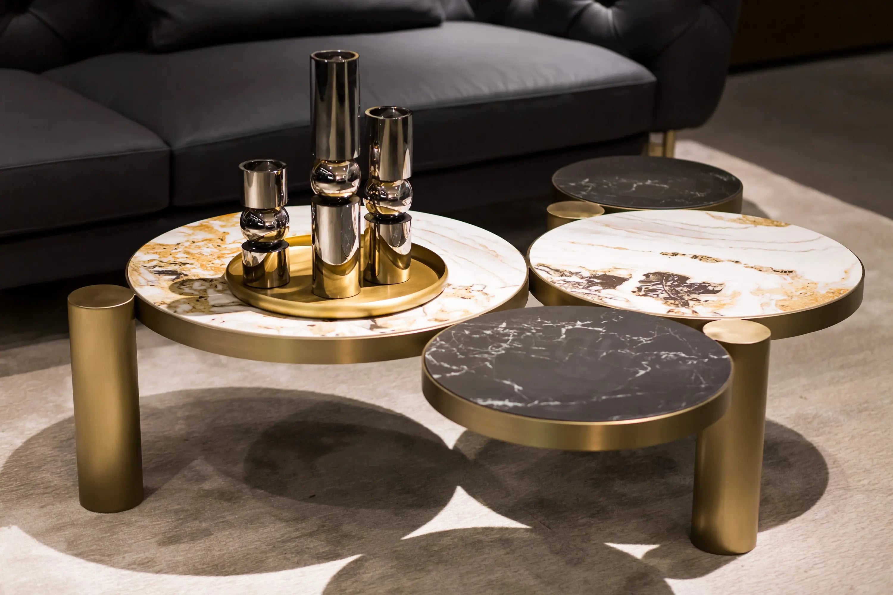 Light Luxury Metal Draw Round Irregular HC-1912-1  Coffee Table VV