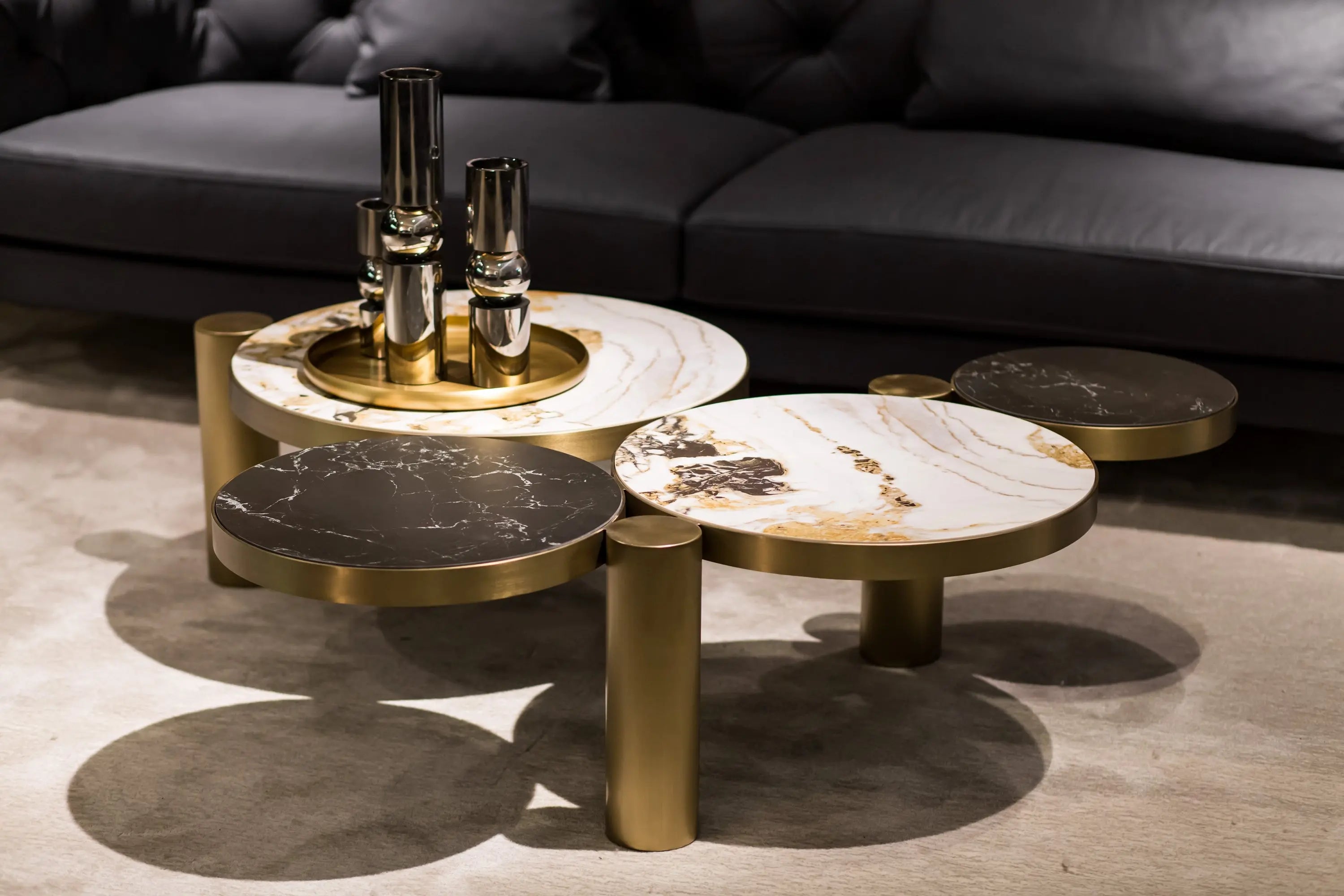 Light Luxury Metal Draw Round Irregular HC-1912-1  Coffee Table VV